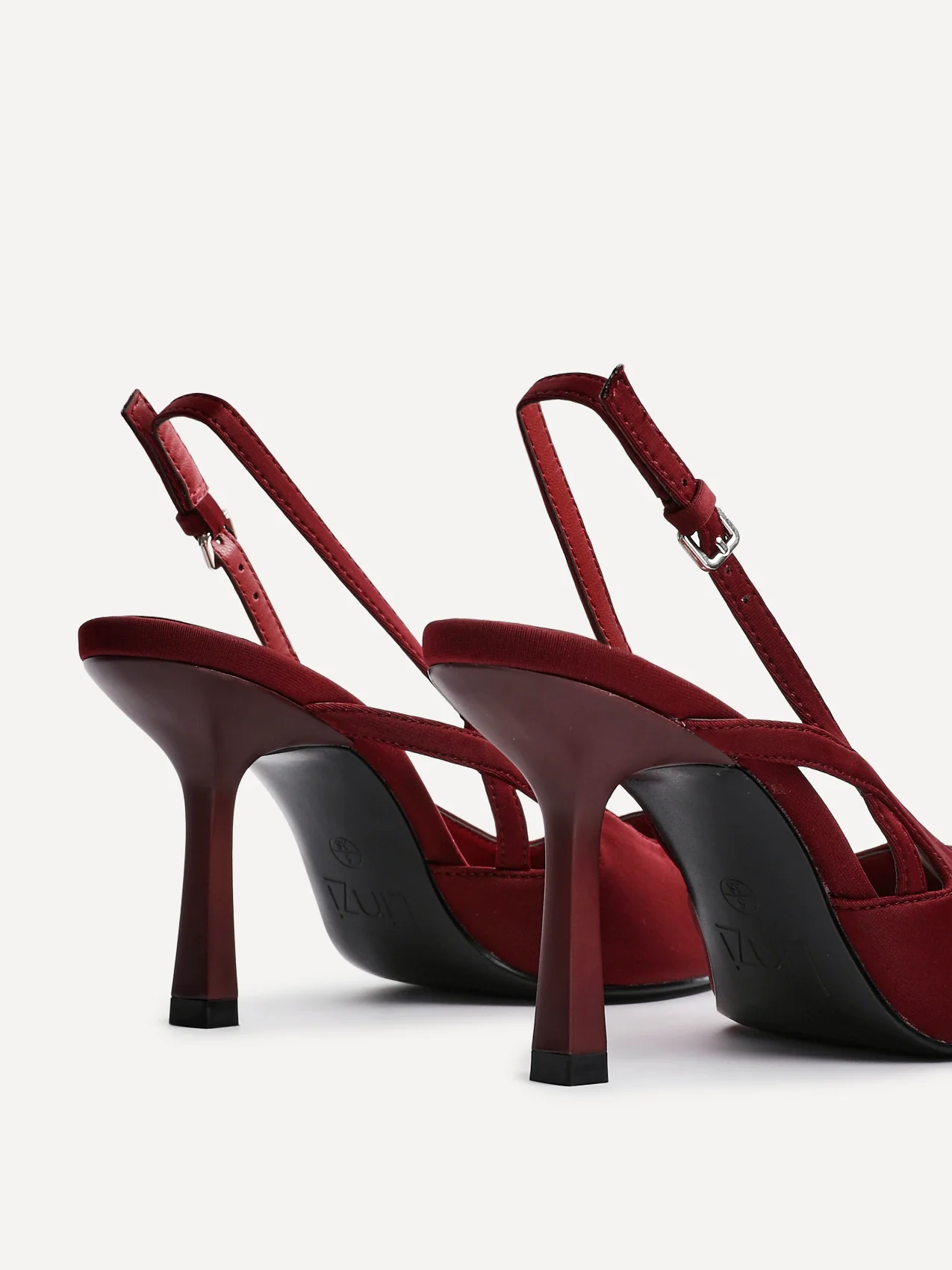 Rhea Burgundy Scuba Sling Back Court Heels - Image 5