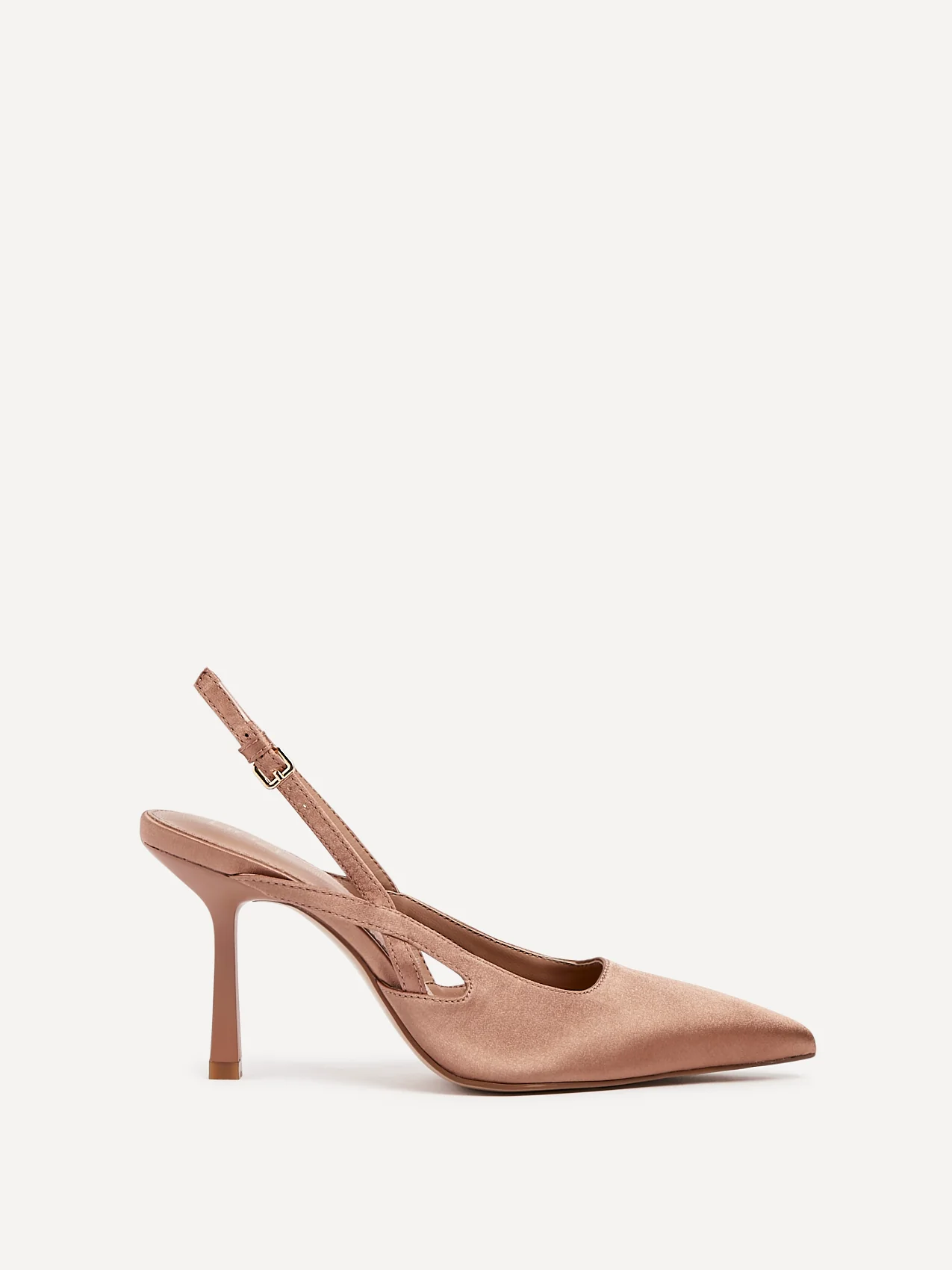 Rhea Mocha Mousse Sling Back Court Heels - Image 2