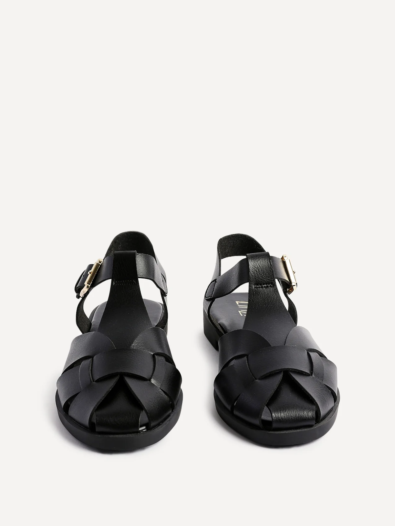Rhoda Black Flat Fisherman Sandals - Image 3