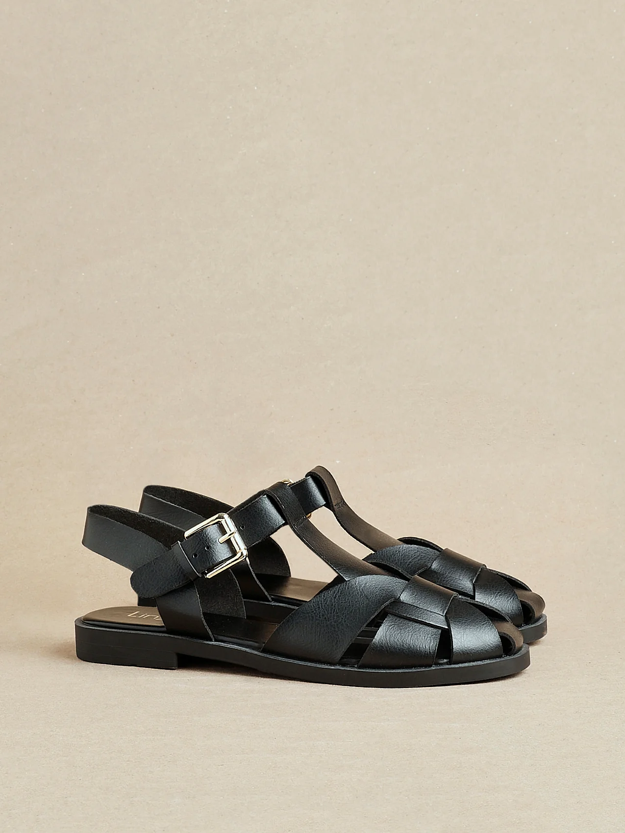 Rhoda Black Flat Fisherman Sandals - Image 6