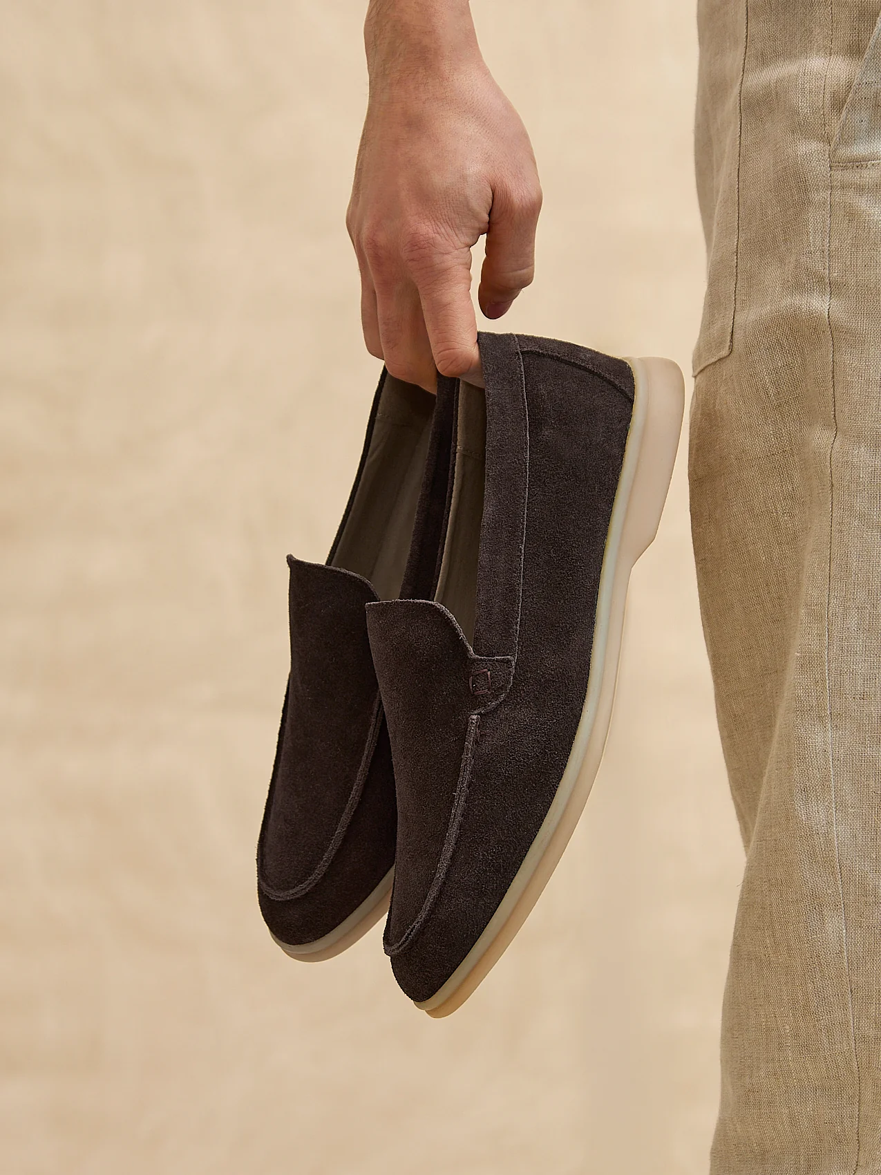 Rino Mens Brown Suede Leather Loafers - Image 6