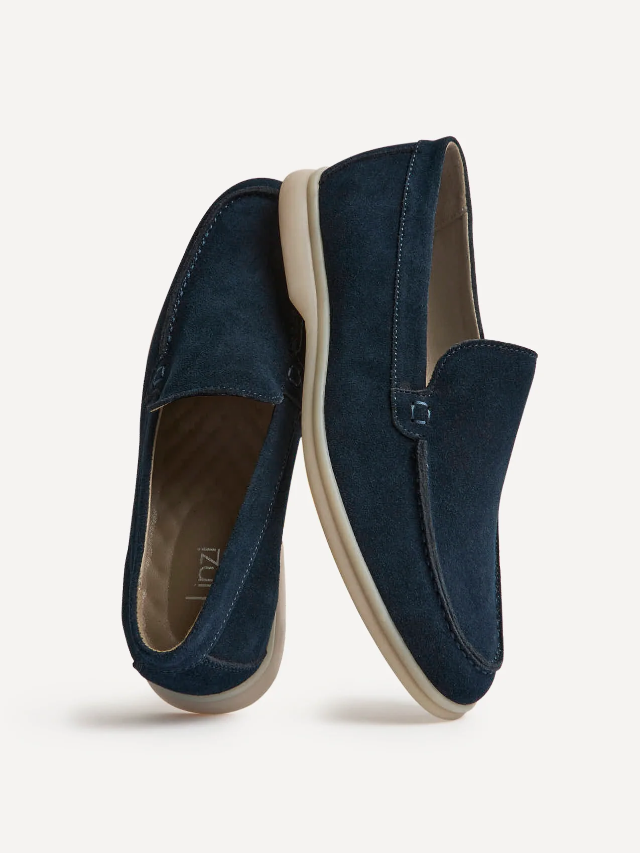 Rino Mens Navy Suede Leather Loafers - Image 5