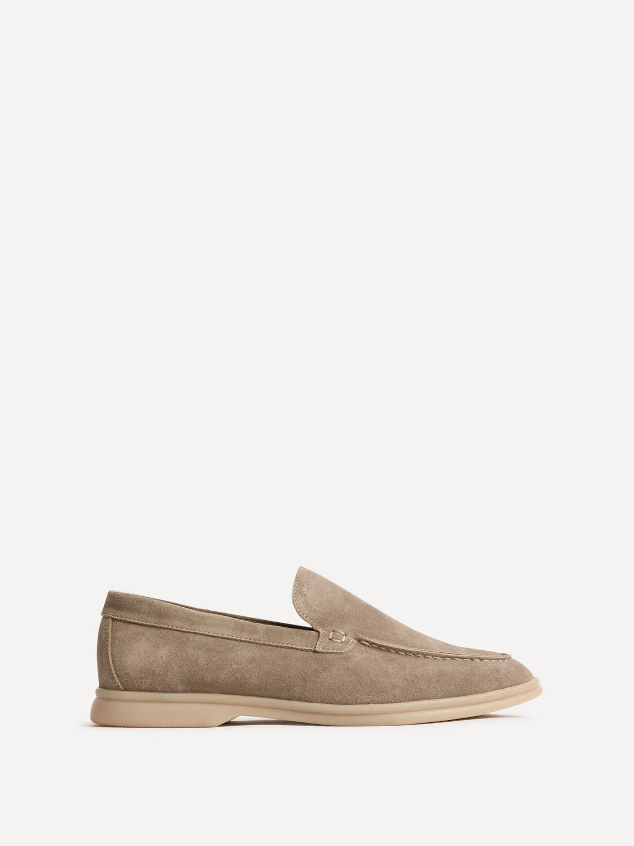 Rino Mens Taupe Suede Leather Loafers - Image 2