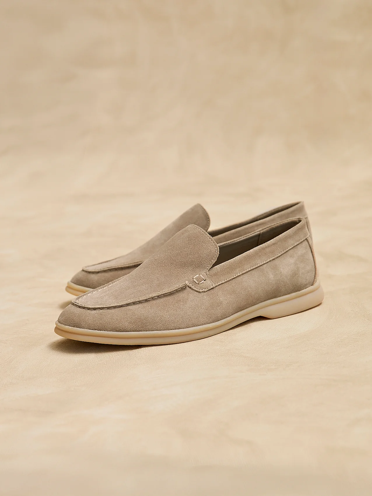 Rino Mens Taupe Suede Leather Loafers - Image 6