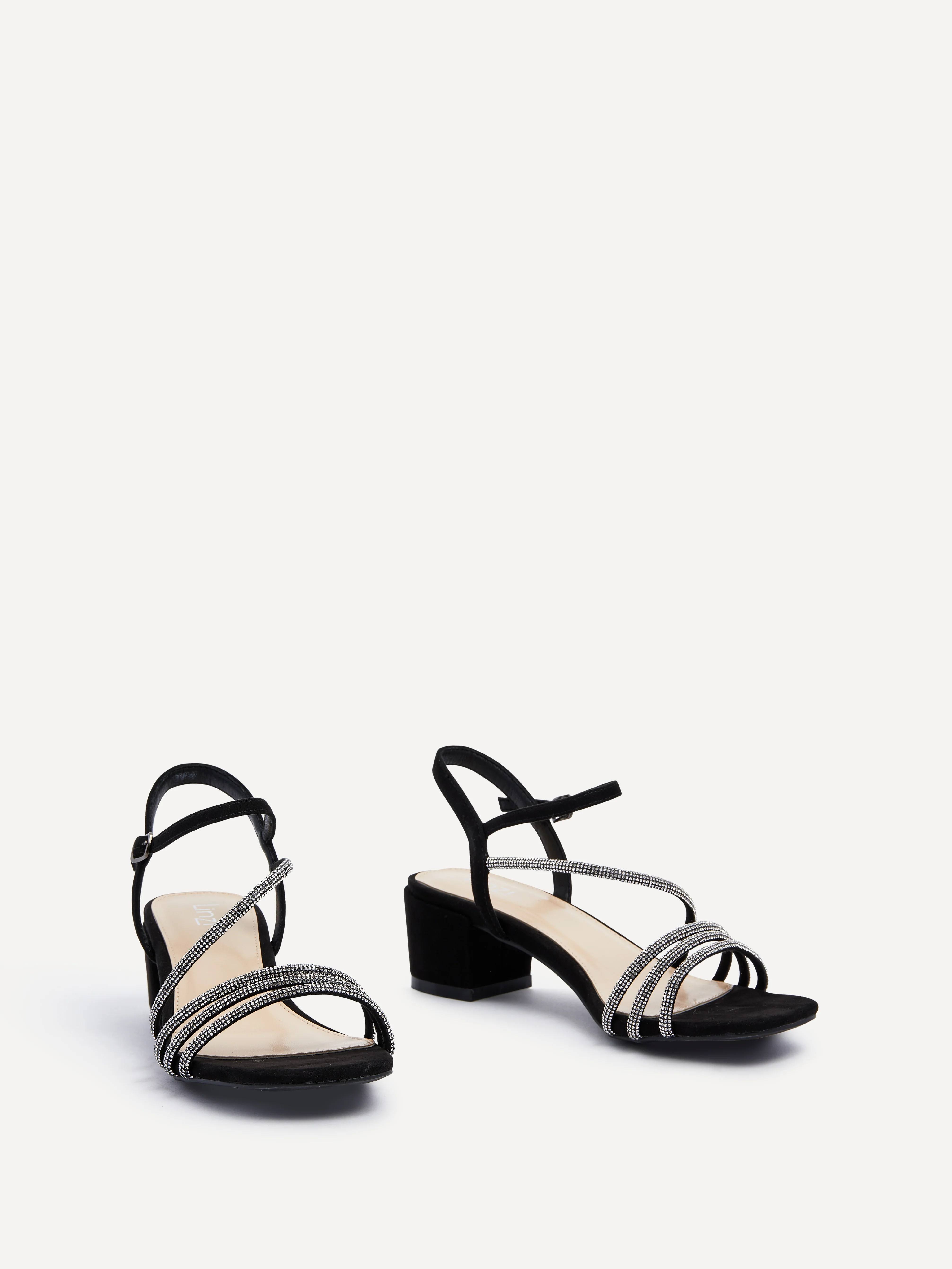 Riri Black Diamante Heeled Sandals - Image 3
