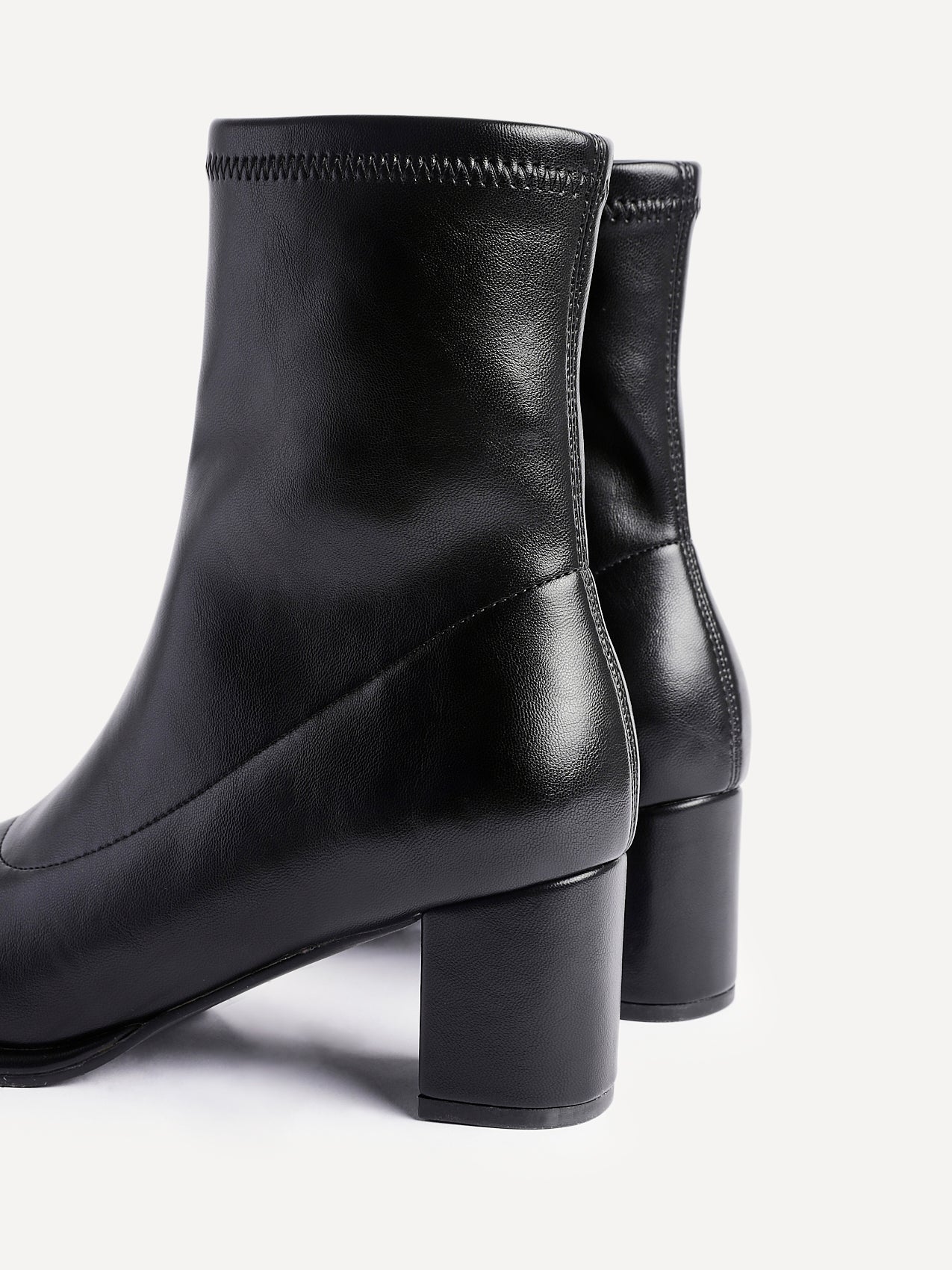 Rita Black Heeled Sock Boots - Image 5