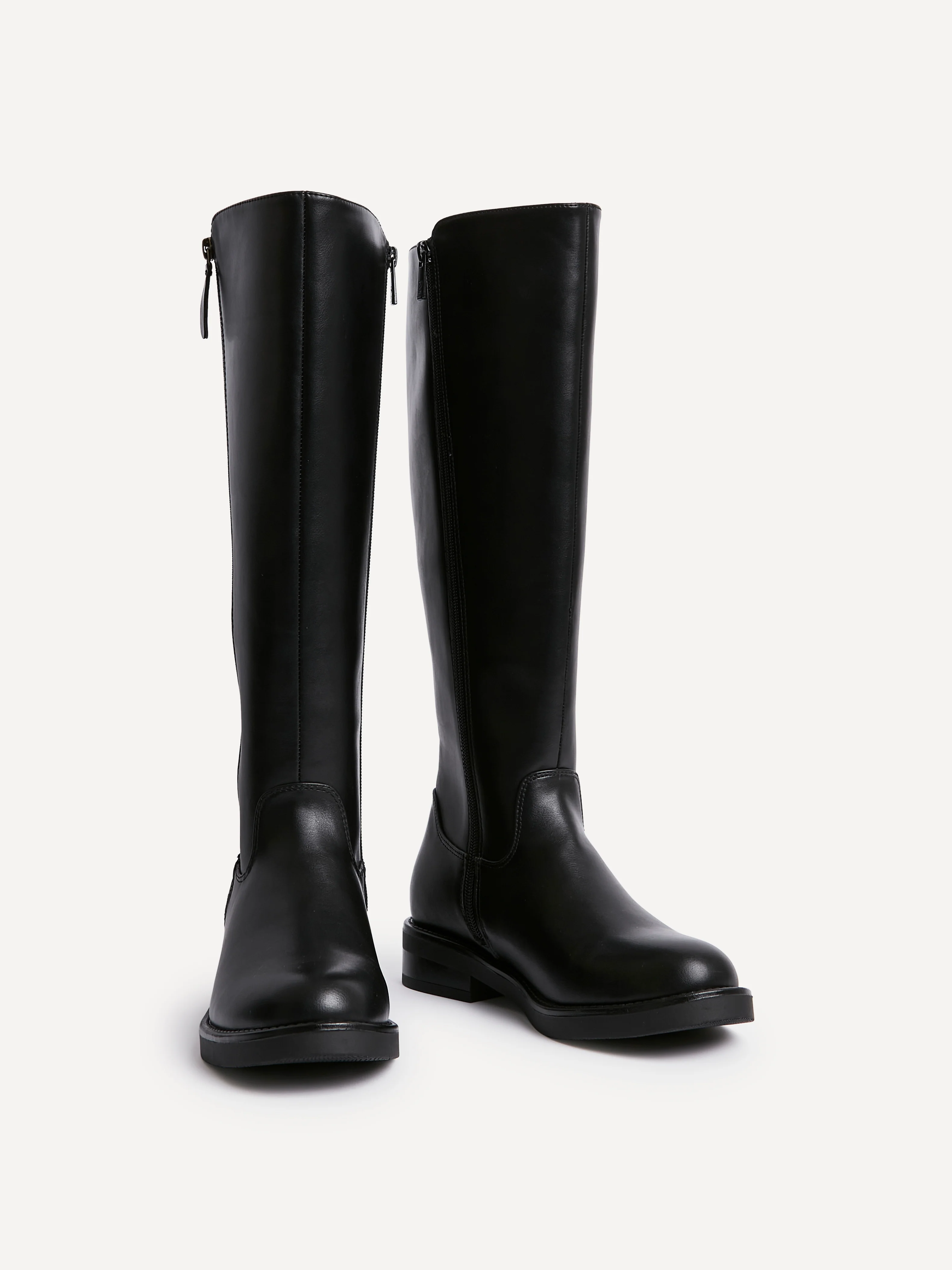 Roam Black Zip-Up Long Boots - Image 3