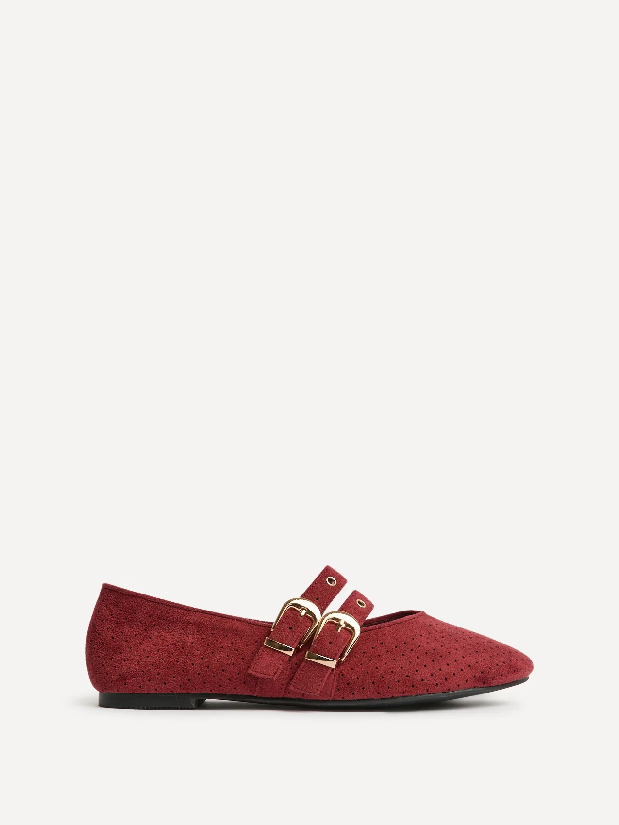Rogue Red Ballet Flats With Eyelet Detail - Image 2