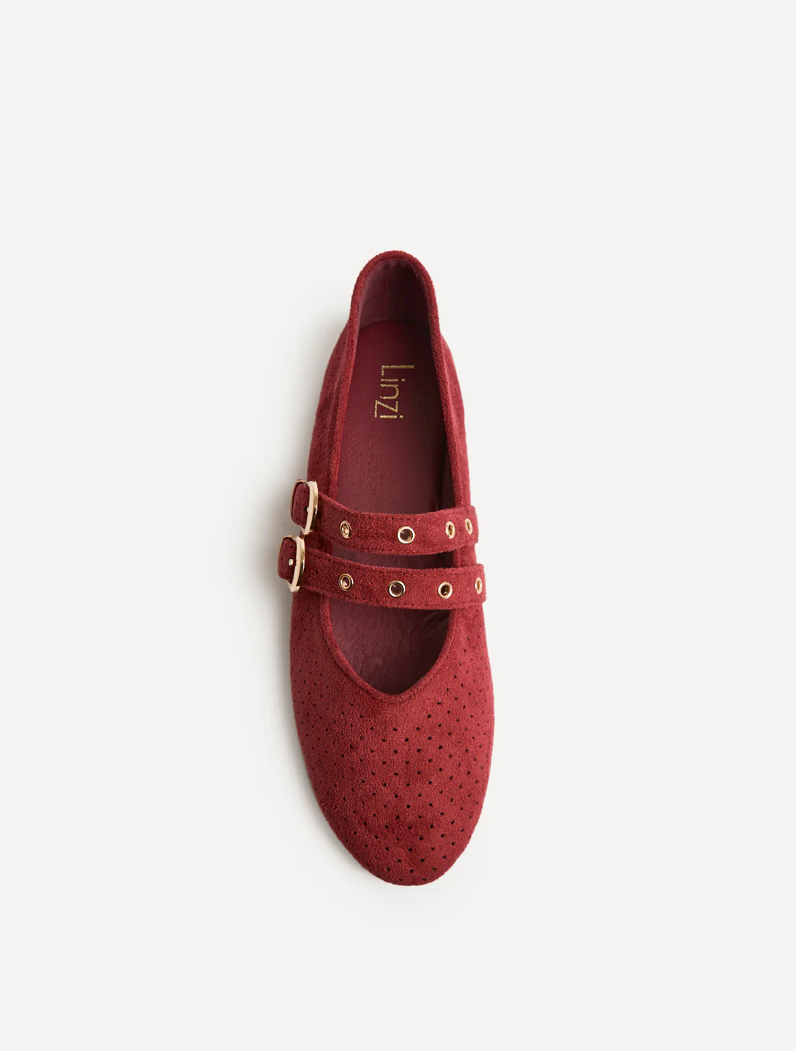 Rogue Red Ballet Flats With Eyelet Detail - Image 4