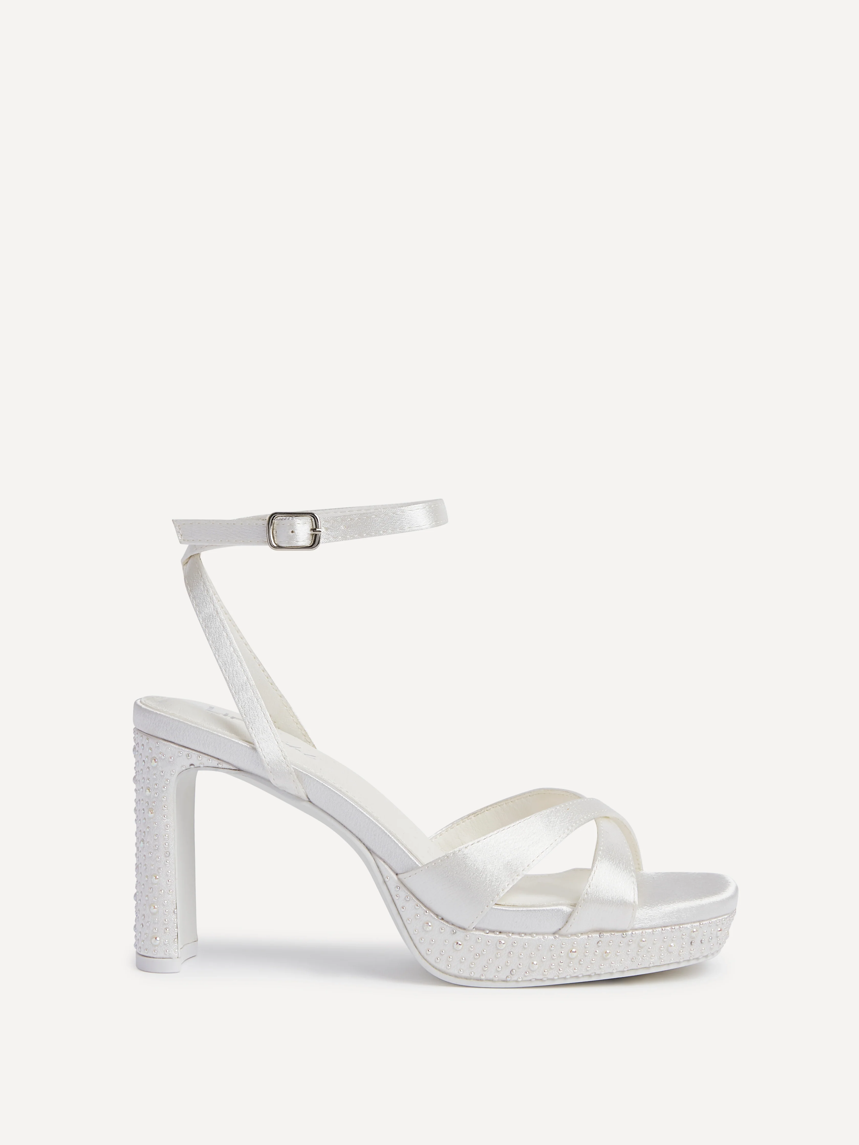 Romantica Bridal Ivory Satin Embellished Heels - Image 2