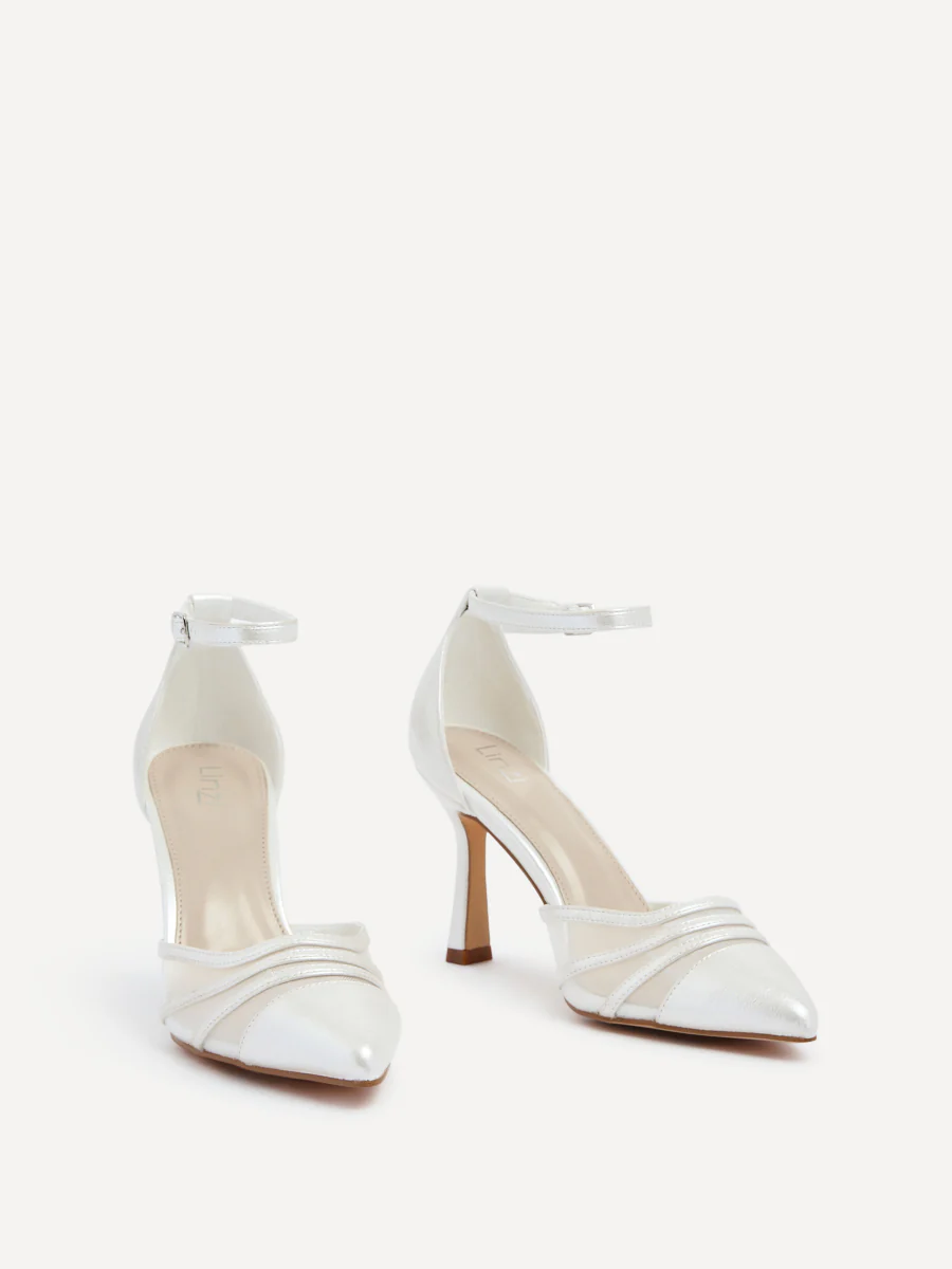 Rosalind Bridal Ivory Satin Mesh Court Heels - Image 3