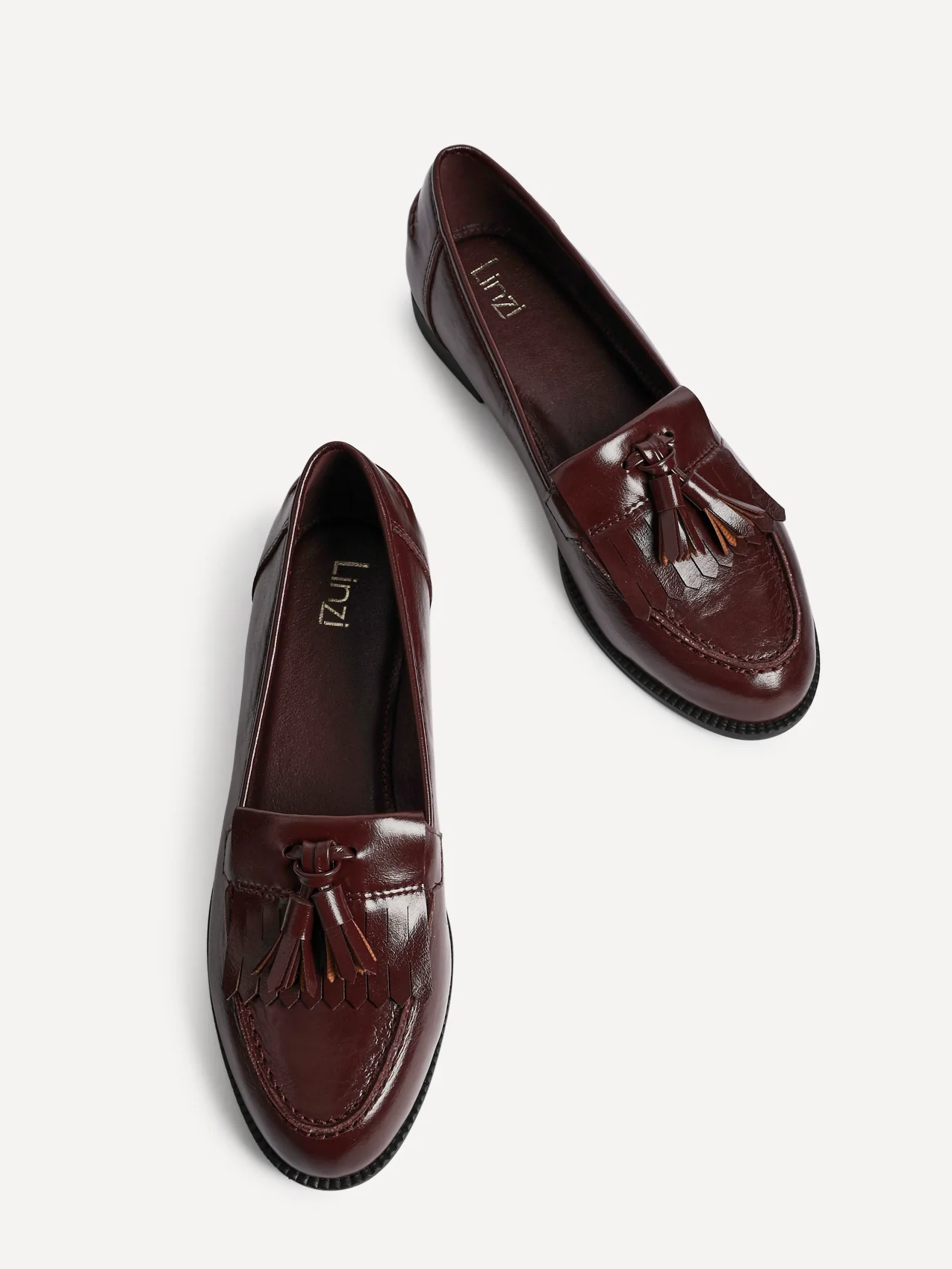 Rosemary Burgundy Faux Leather Loafers - Image 4