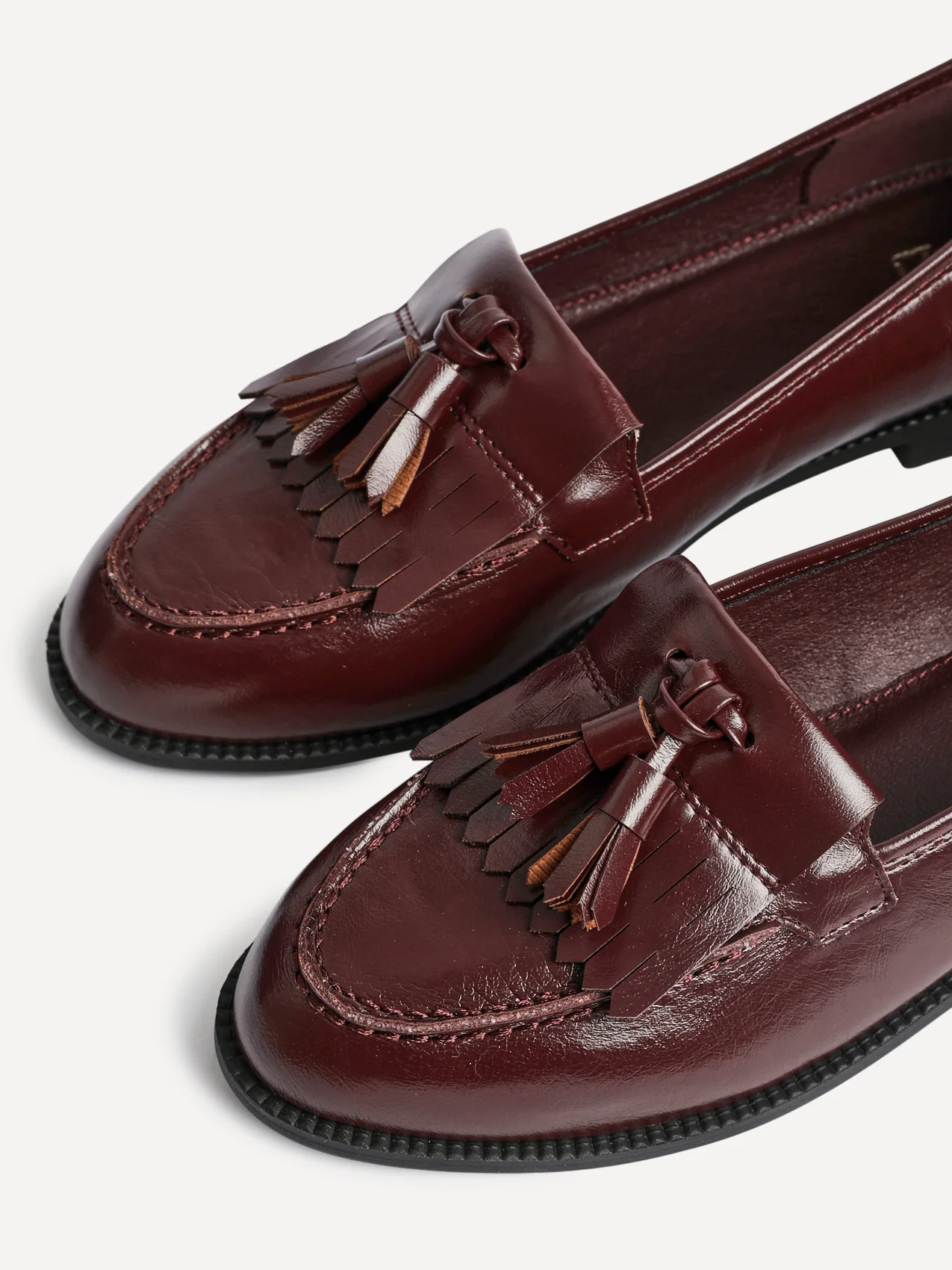 Rosemary Burgundy Faux Leather Loafers - Image 5