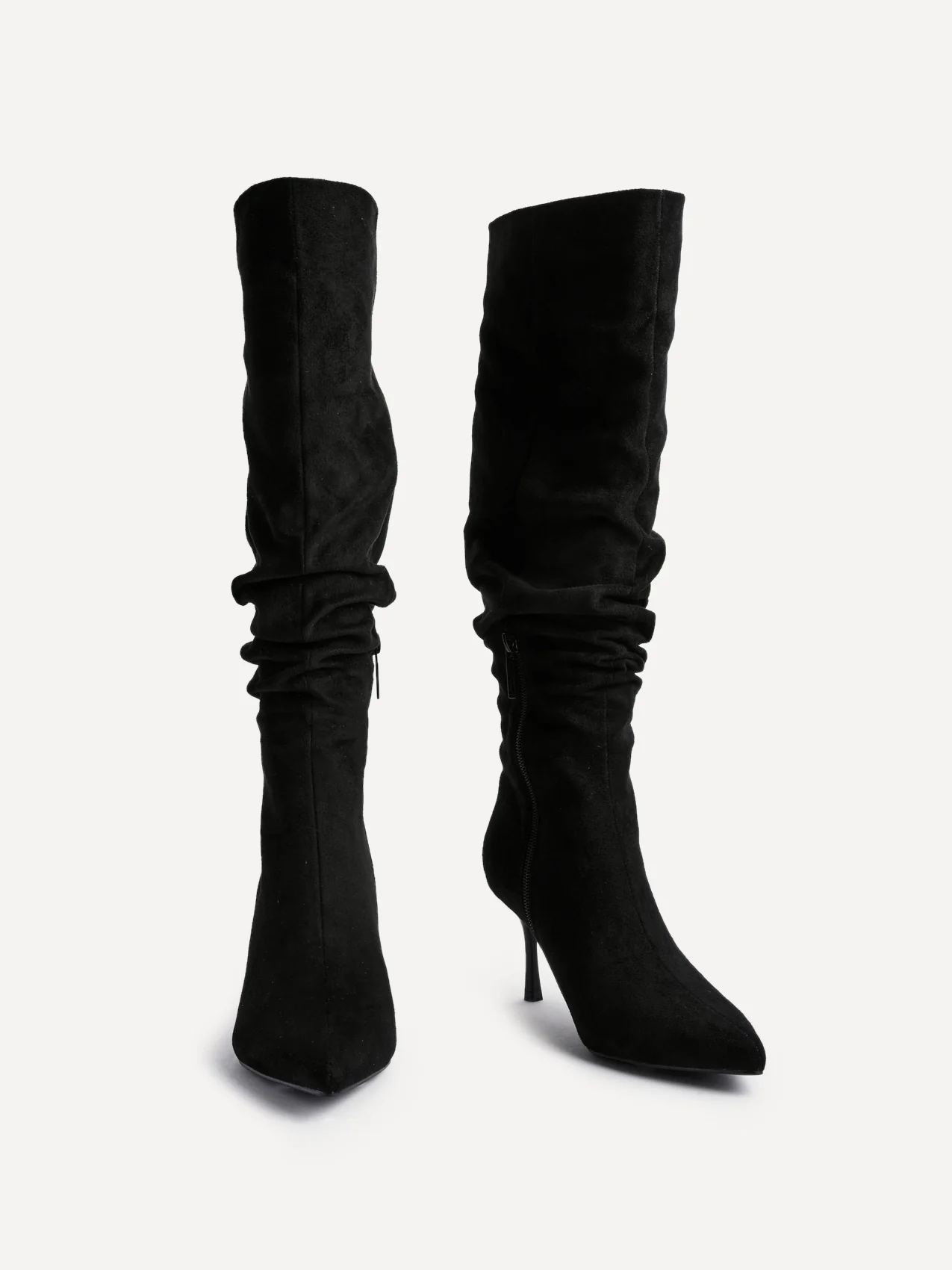 Rosenna Black Long Stiletto Boots - Image 3
