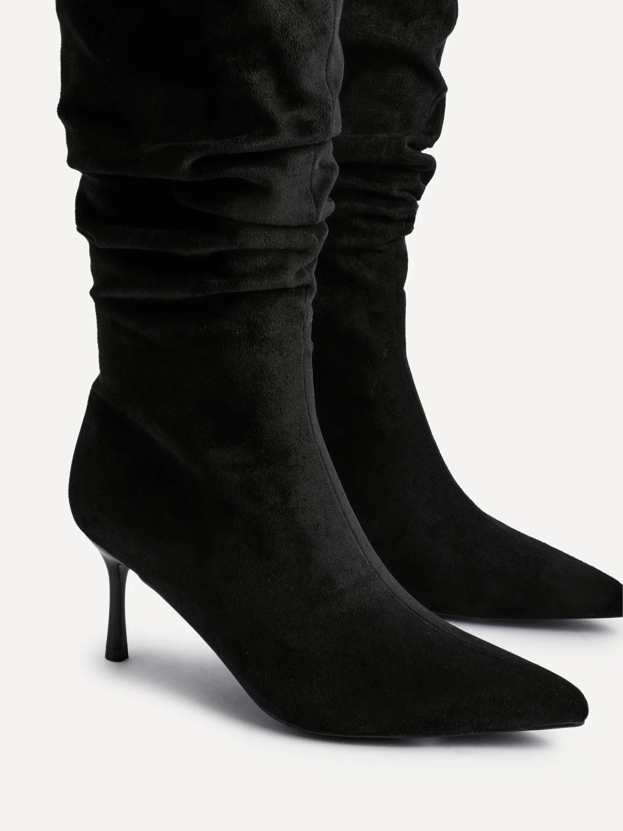 Rosenna Black Long Stiletto Boots - Image 4