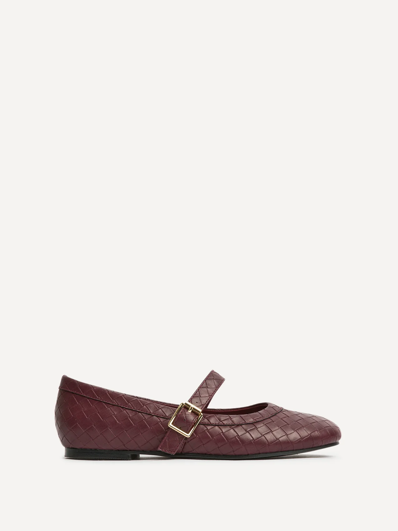 Routine Burgundy Woven Effect Ballet Flats - Image 2