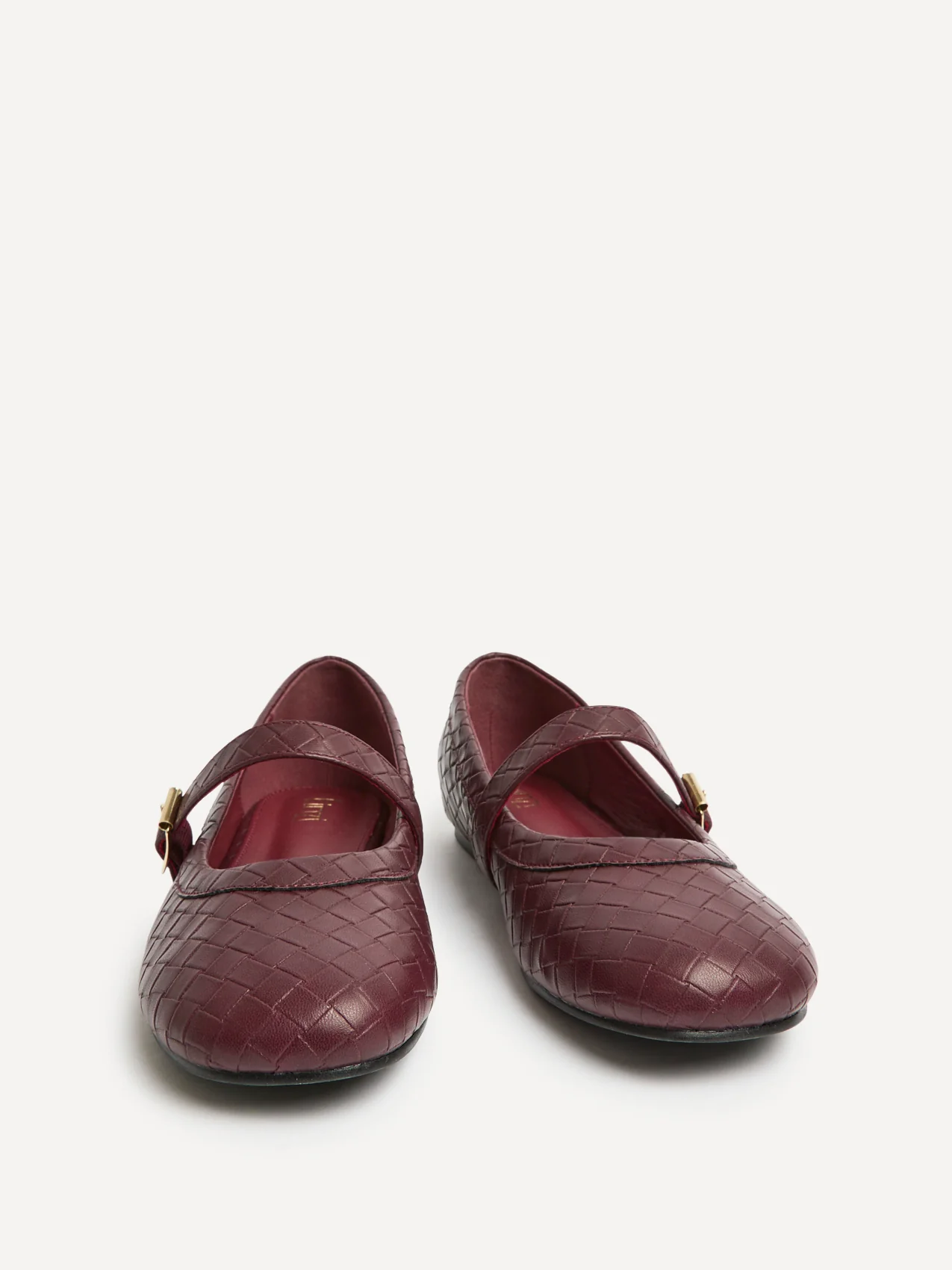 Routine Burgundy Woven Effect Ballet Flats - Image 3