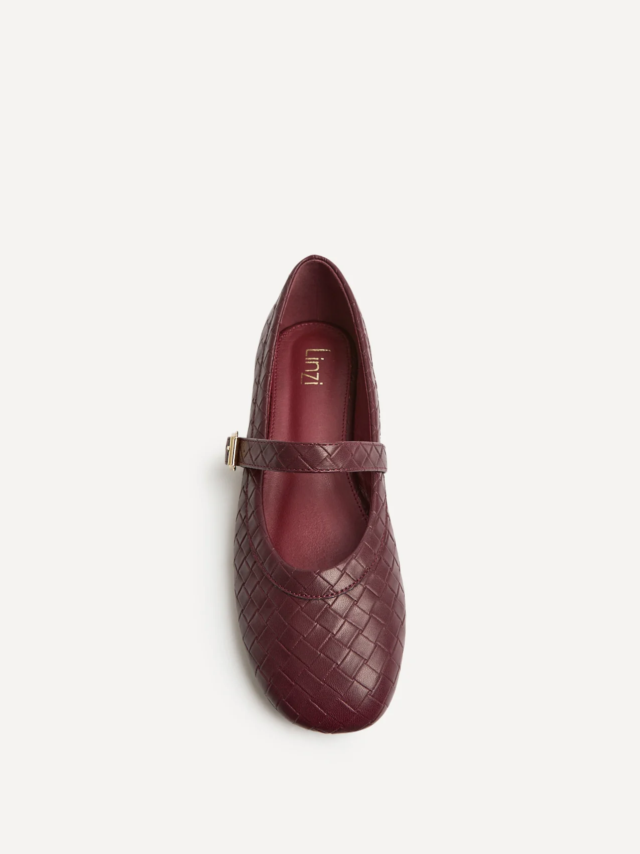 Routine Burgundy Woven Effect Ballet Flats - Image 4