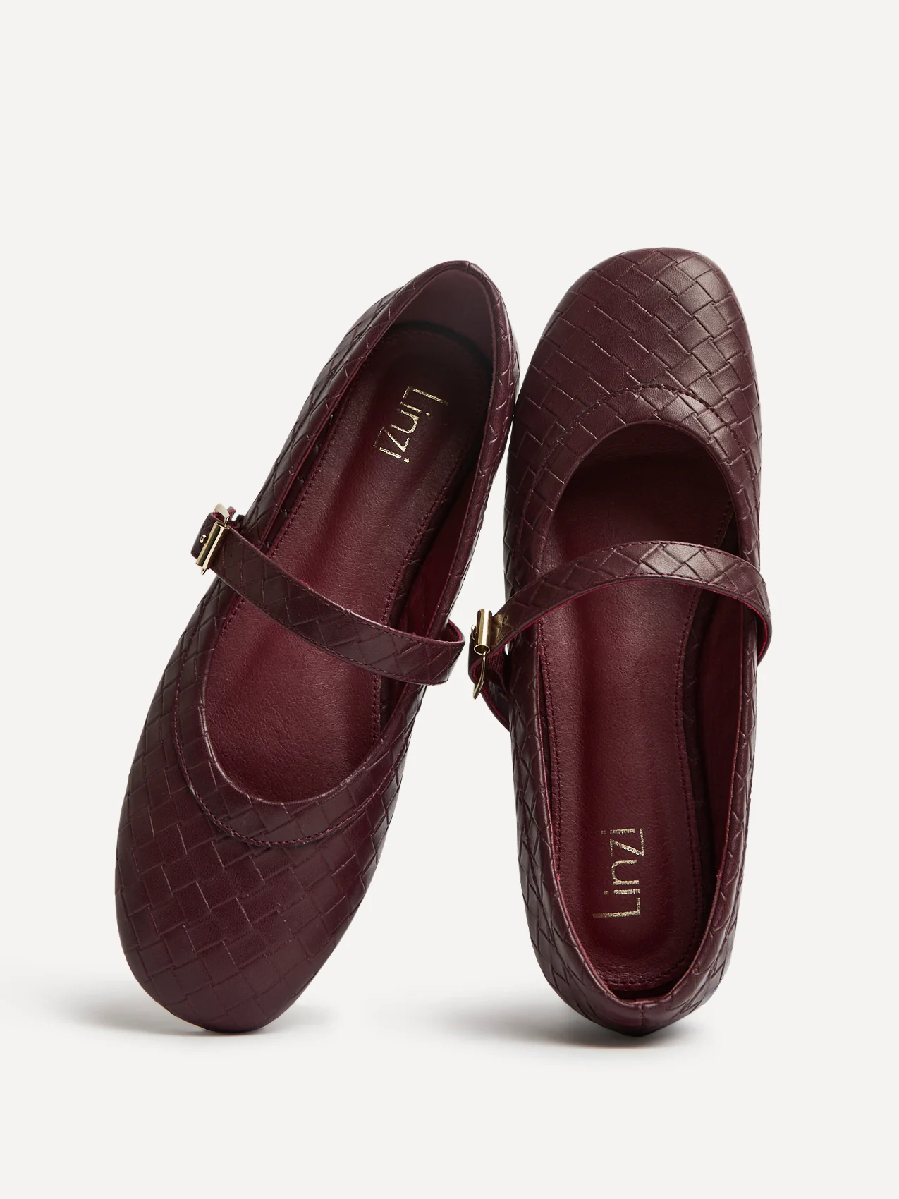 Routine Burgundy Woven Effect Ballet Flats - Image 5