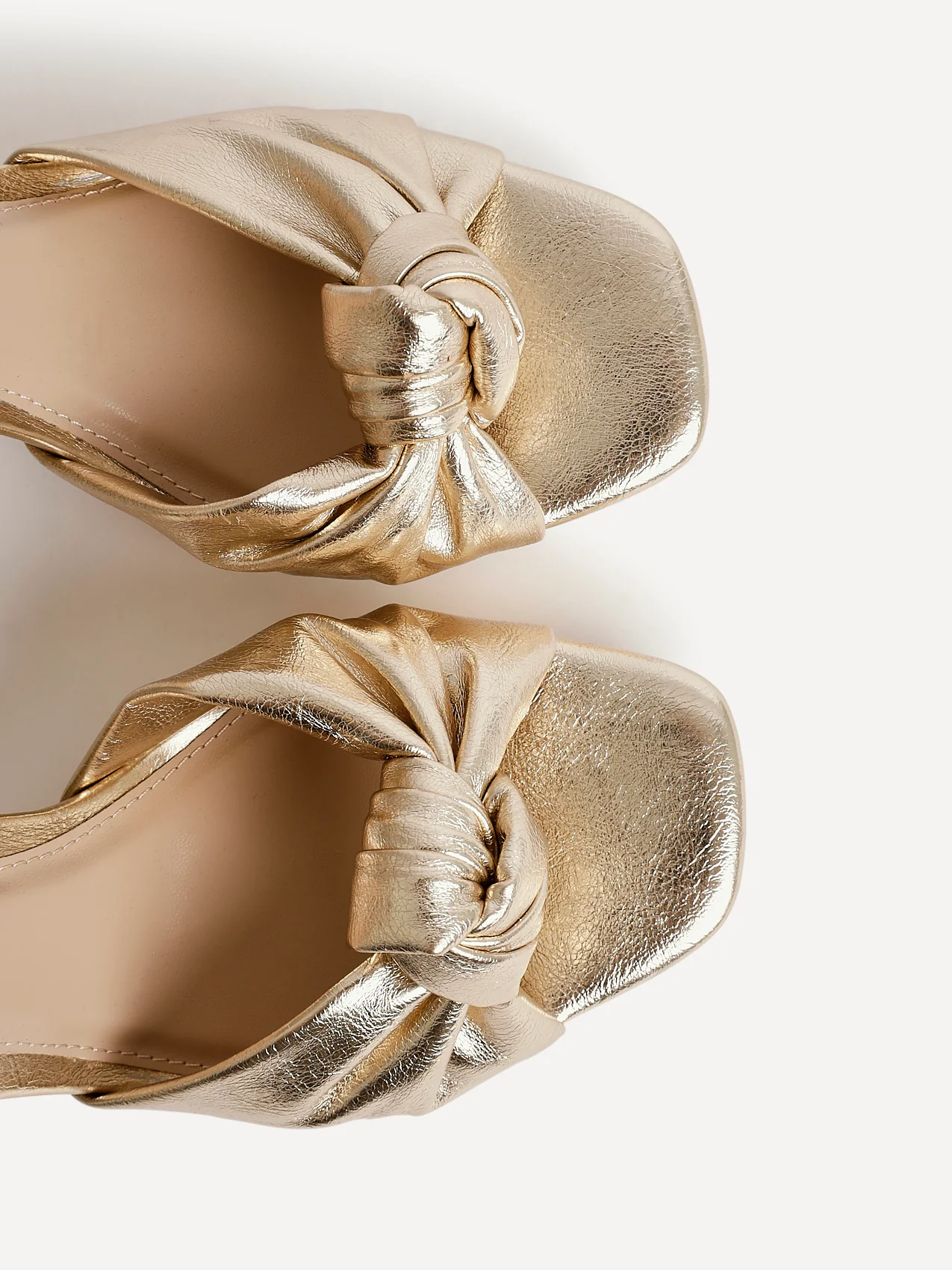 Ruba Gold Knotted Platform Heels - Image 5