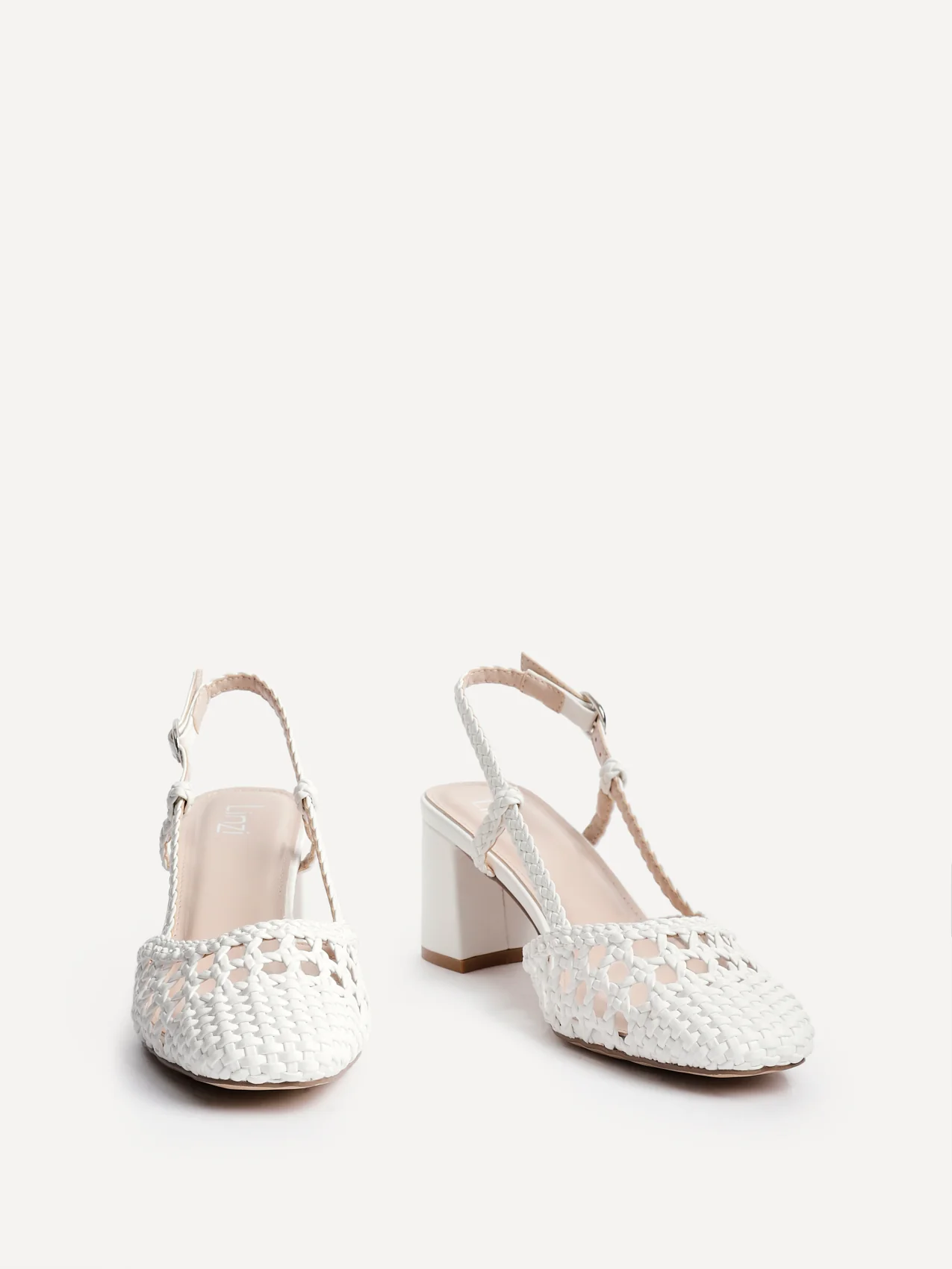 Sandria White Handwoven Court Heels - Image 3