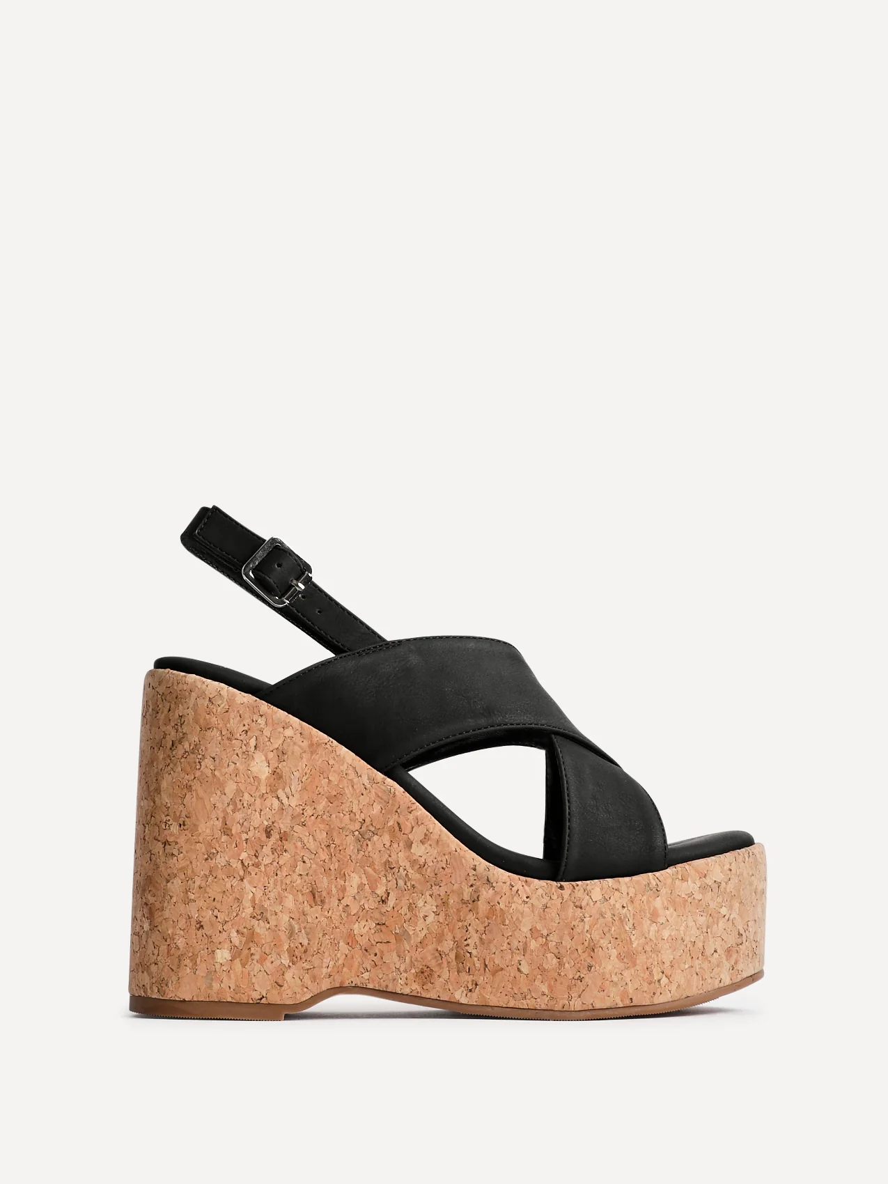 Santana Black Cork Wedges - Image 2
