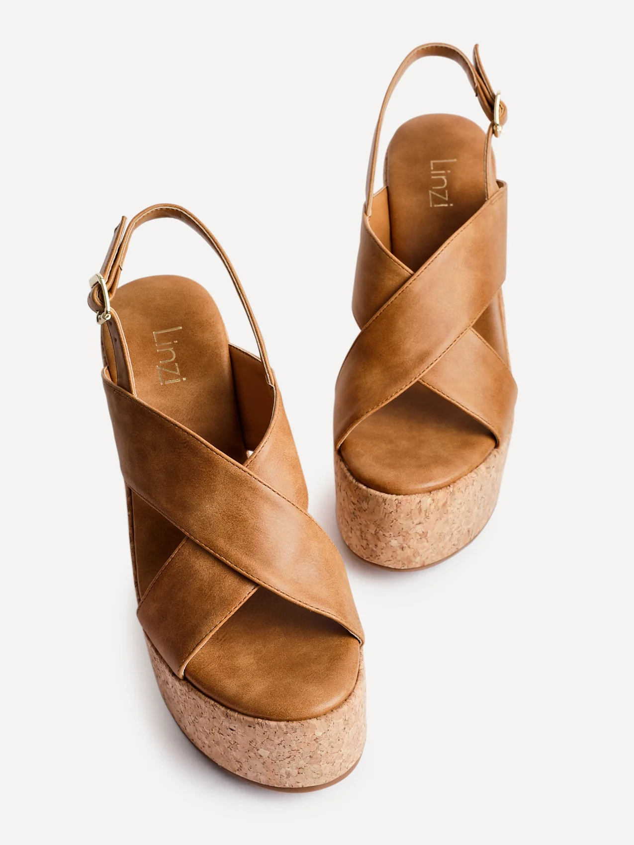 Santana Tan Cork Wedges - Image 4