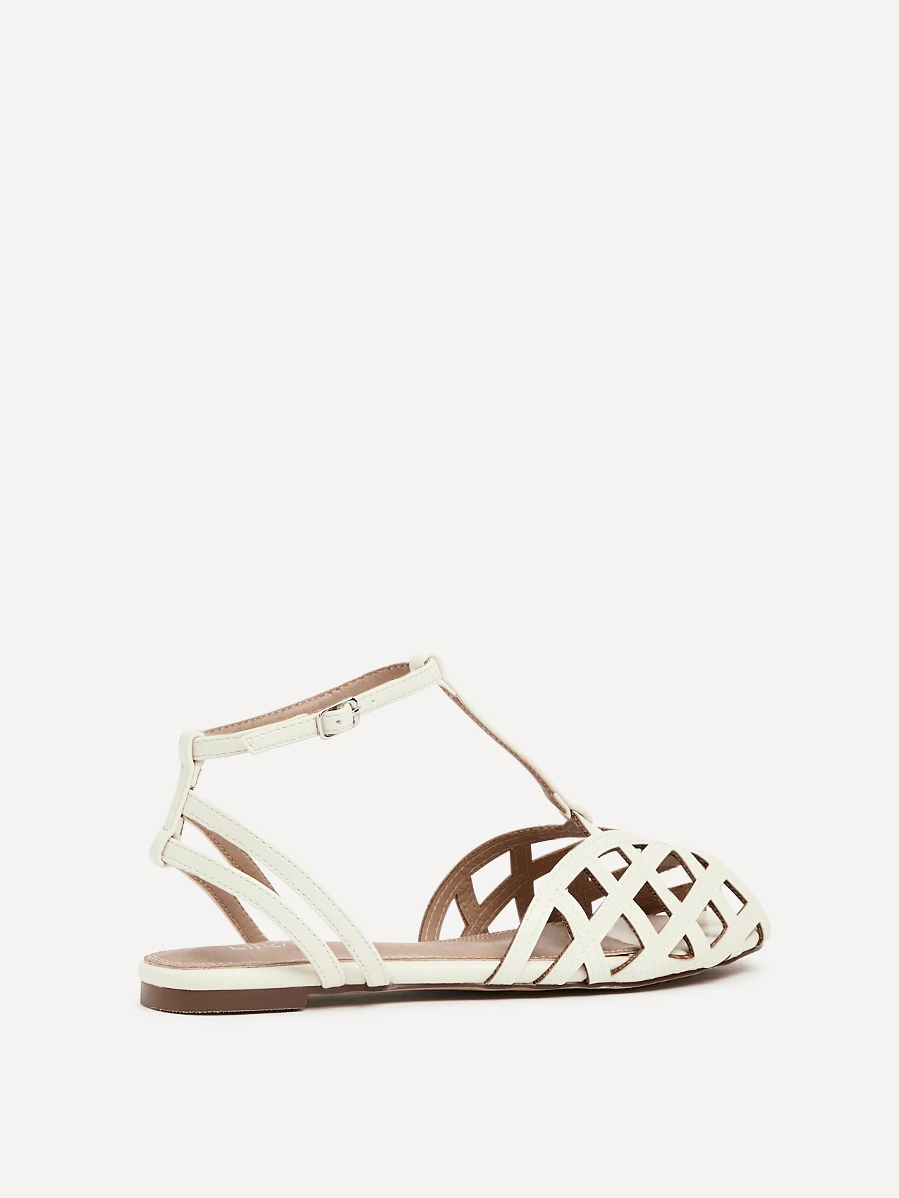 Santi Ivory Caged Flat Sandals - Image 5