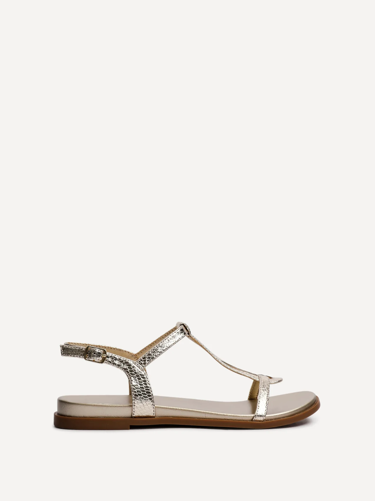 Saylor Gold T-Bar Sandals - Image 2