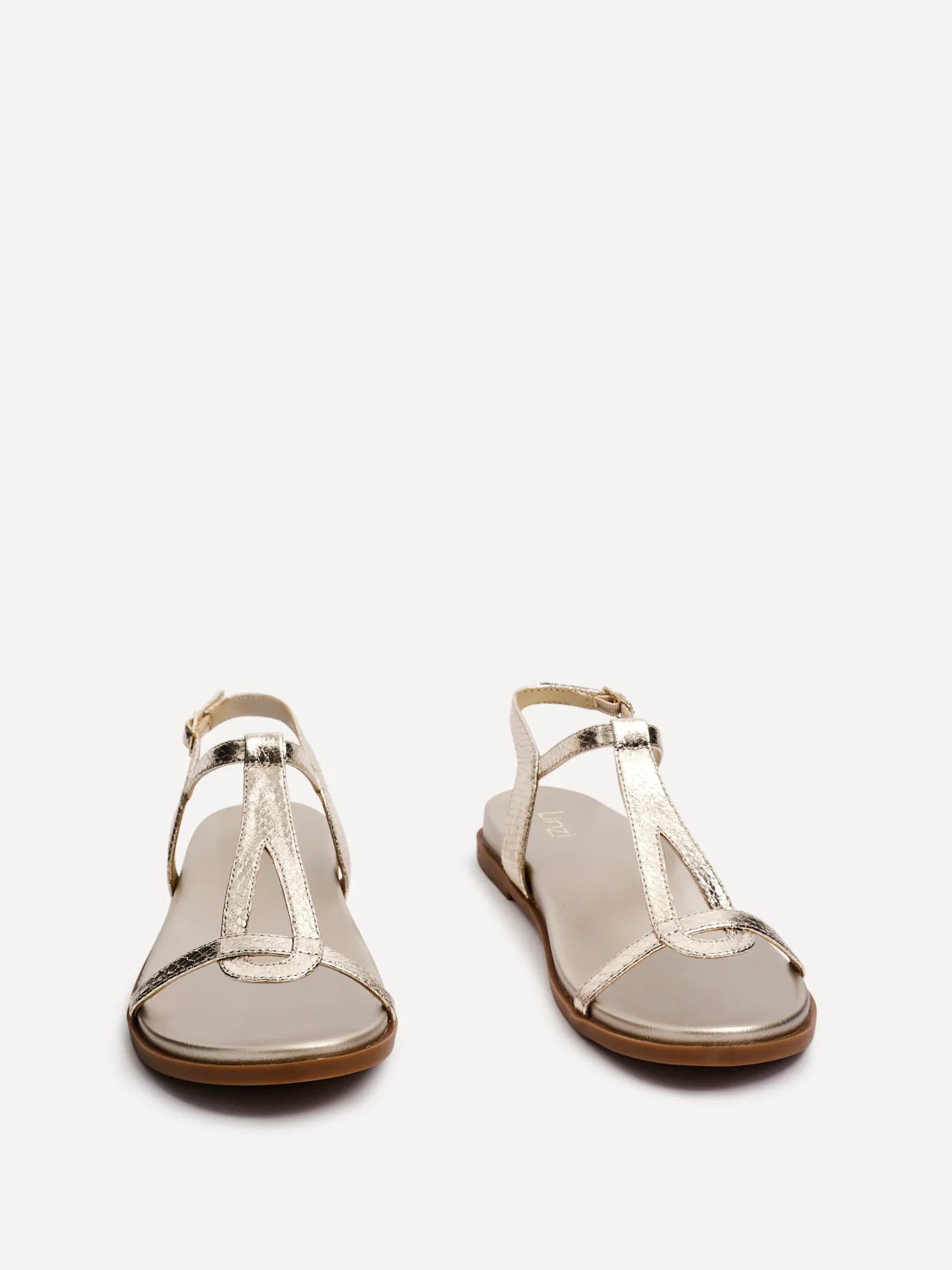 Saylor Gold T-Bar Sandals - Image 3