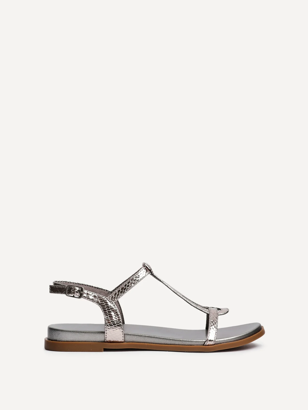 Saylor Pewter T-Bar Sandals - Image 2
