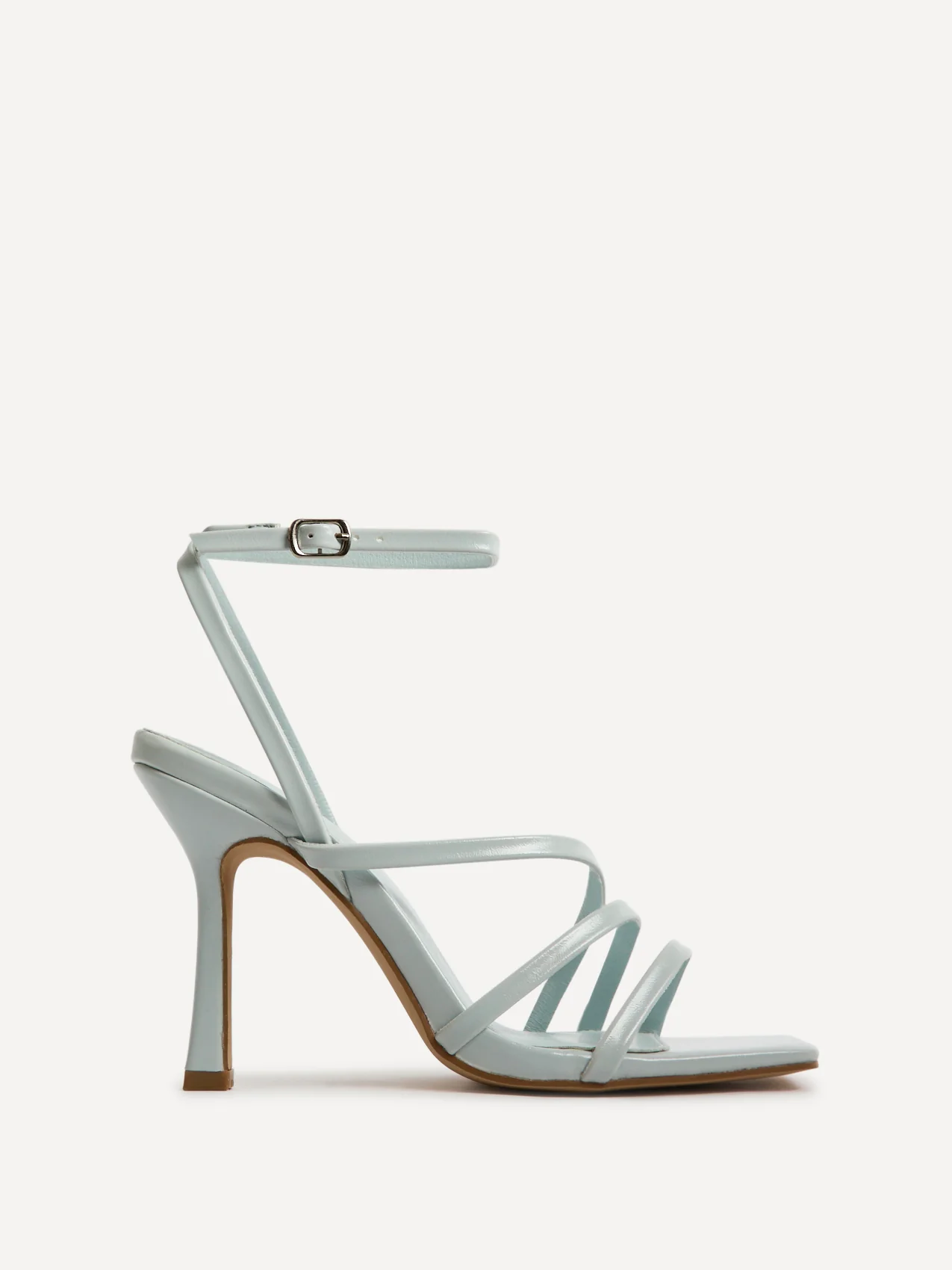 Scarlett Pale Blue Faux Leather Strappy Heels - Image 2