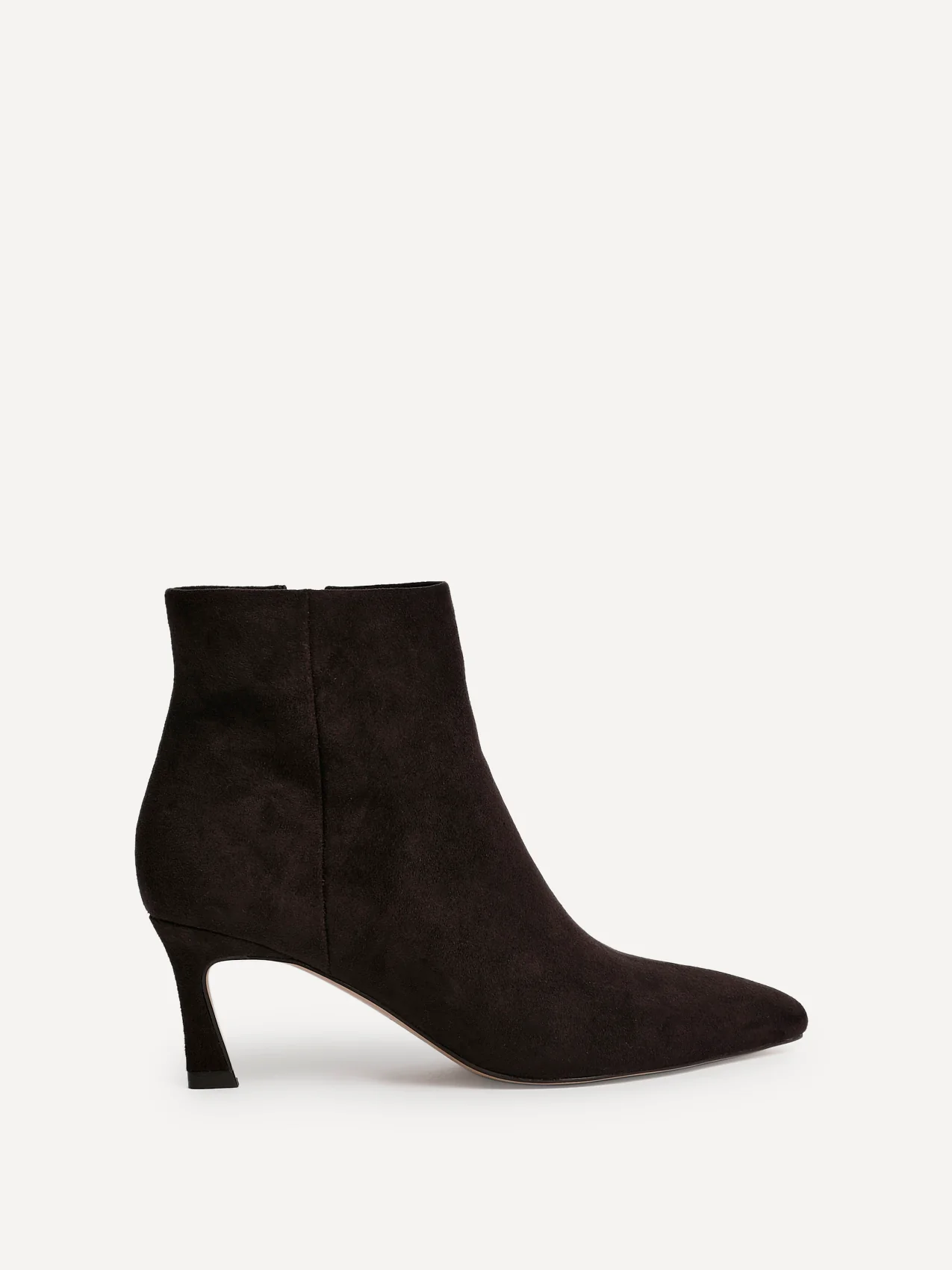Secured Brown Faux Suede Stiletto Ankle Boots - Image 2