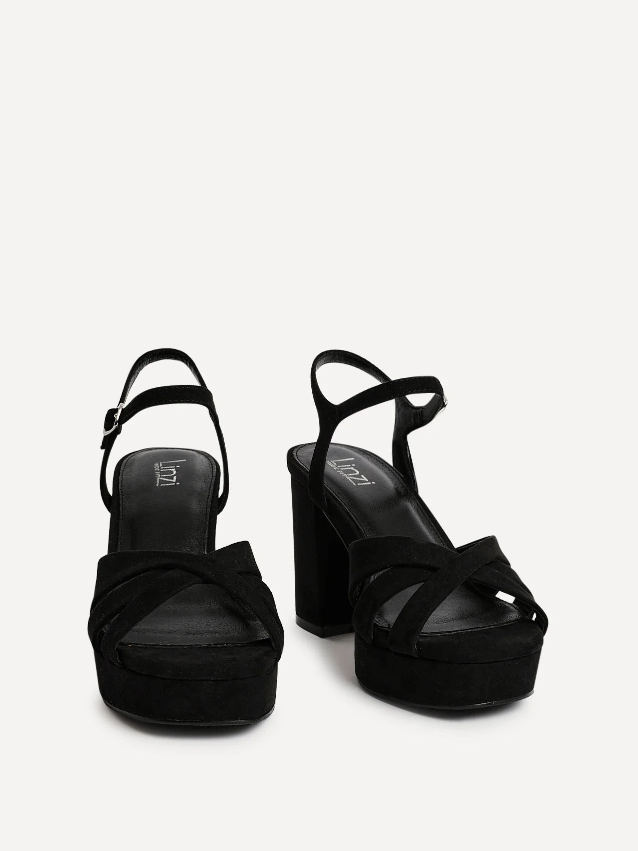 Selene Wide Fit Black Platform Heels - Image 3