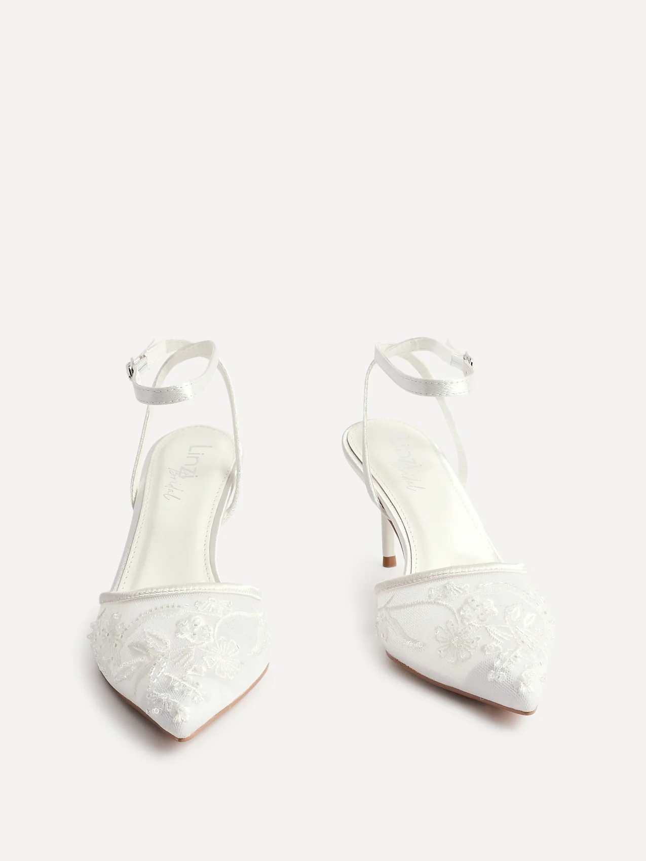 Serenade Bridal Ivory Beaded Mesh Court Heels - Image 4