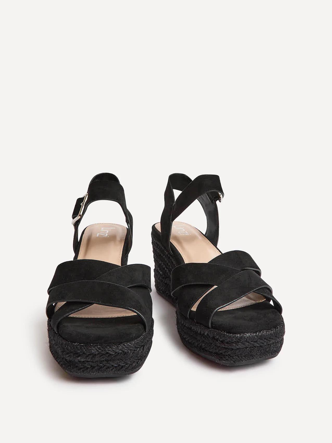 Sheena Black Crossover Espadrille Wedges - Image 3