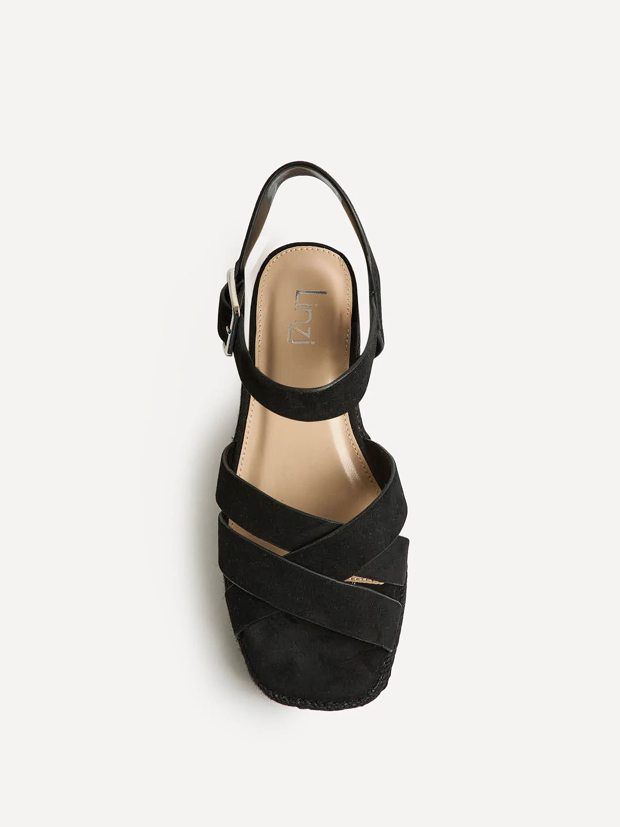 Sheena Black Crossover Espadrille Wedges - Image 4