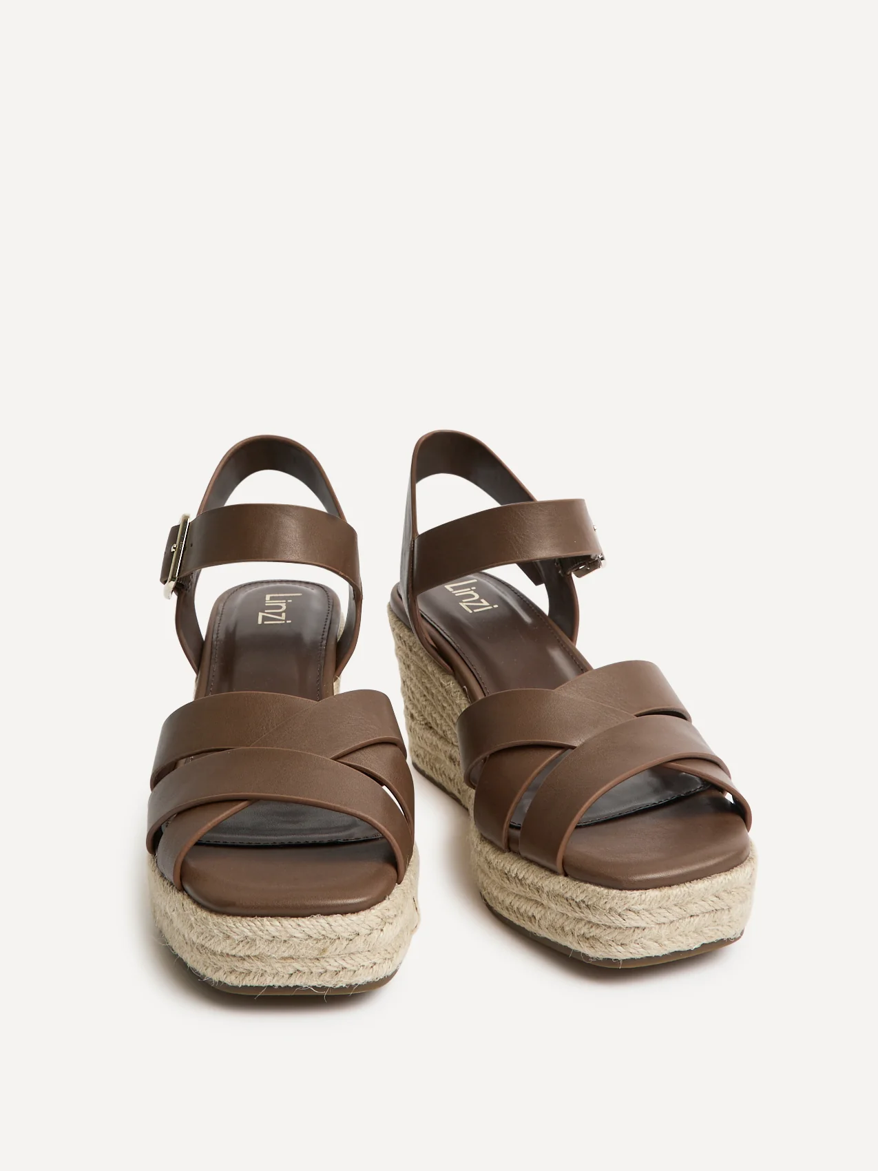 Sheena Brown Crossover Espadrille Wedges - Image 2