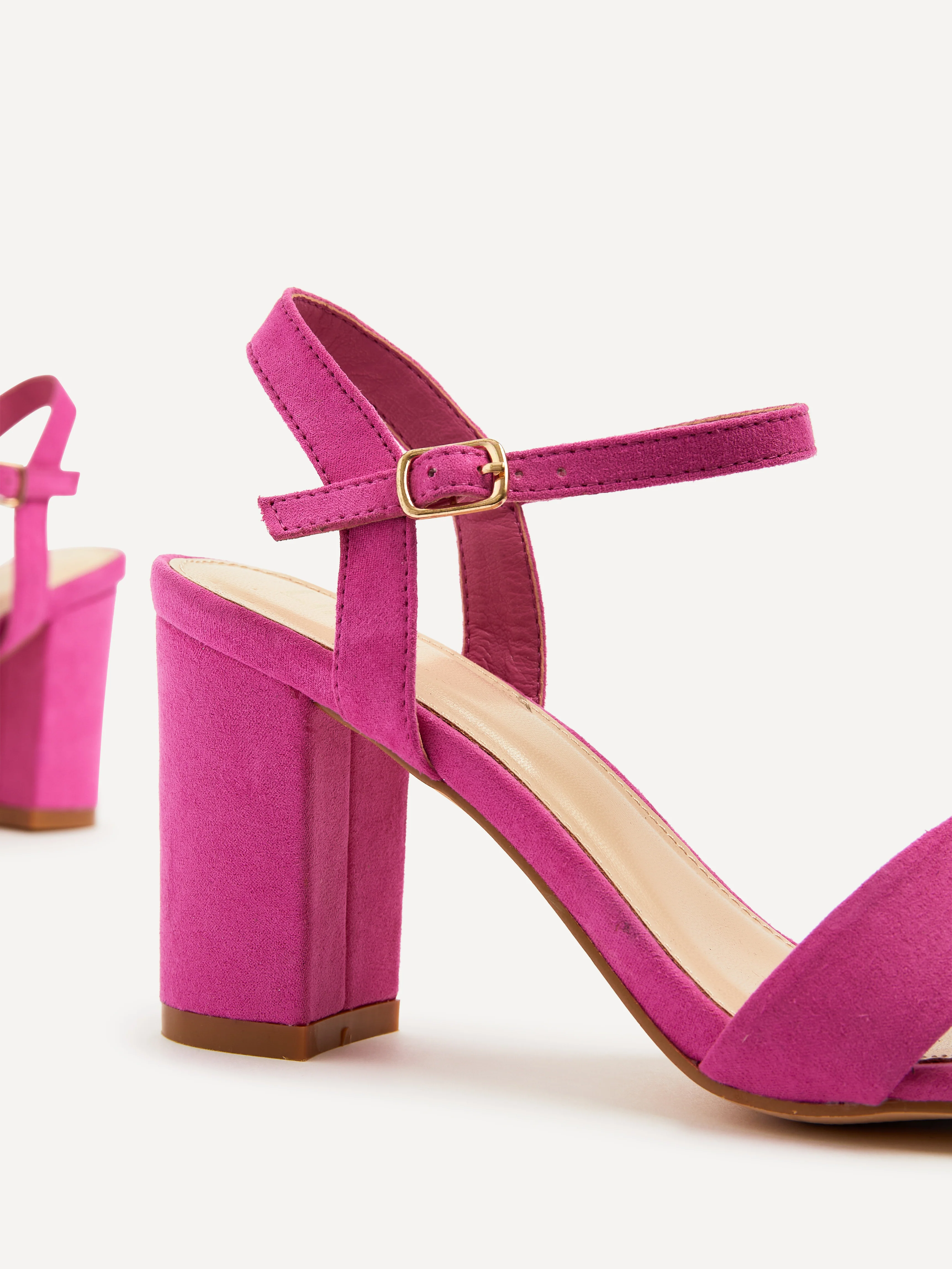 Skyline Pink Faux Suede Heeled Sandals - Image 4