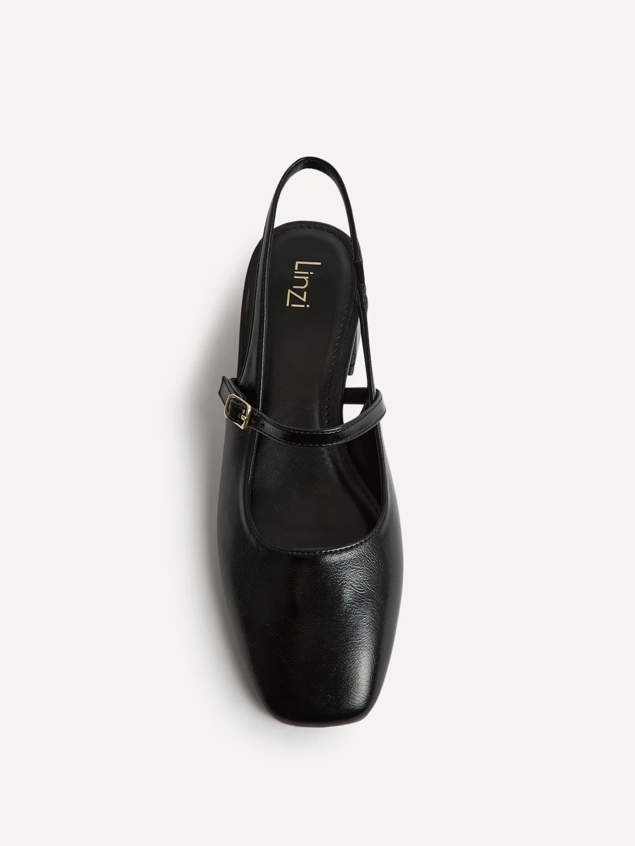 Society Black Faux Leather Mary Jane Heels - Image 3