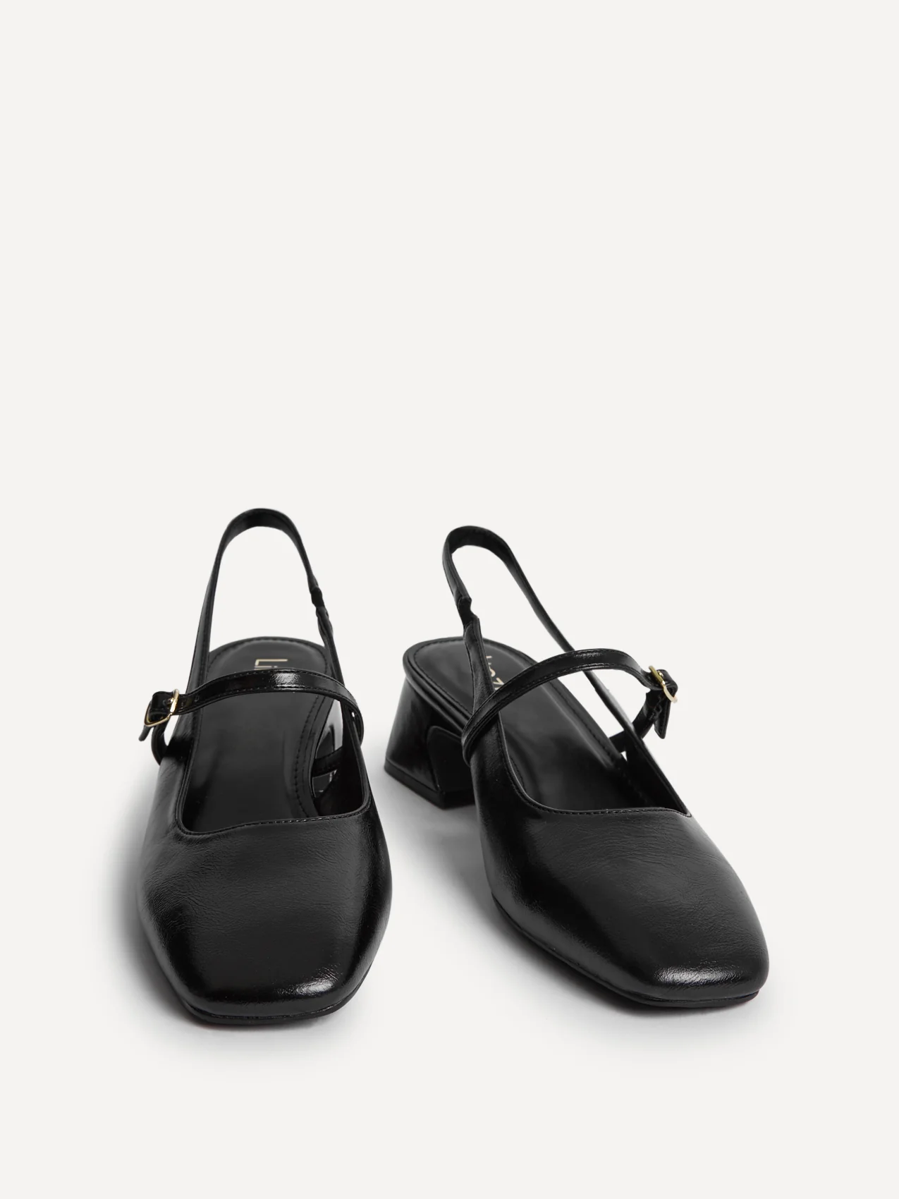 Society Black Faux Leather Mary Jane Heels - Image 5