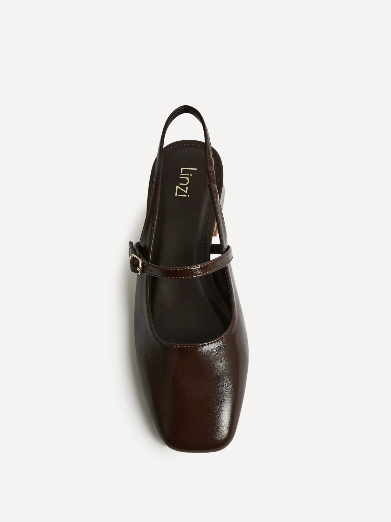 Society Brown Faux Leather Mary Jane Heels - Image 3