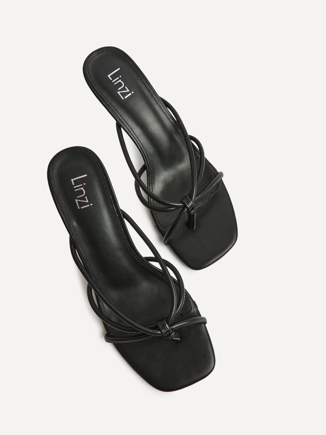 Solis Black Strappy Mule Heels - Image 5