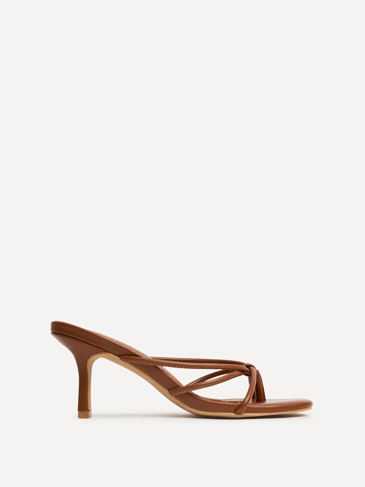 Solis Tan Strappy Mule Heels - Image 2