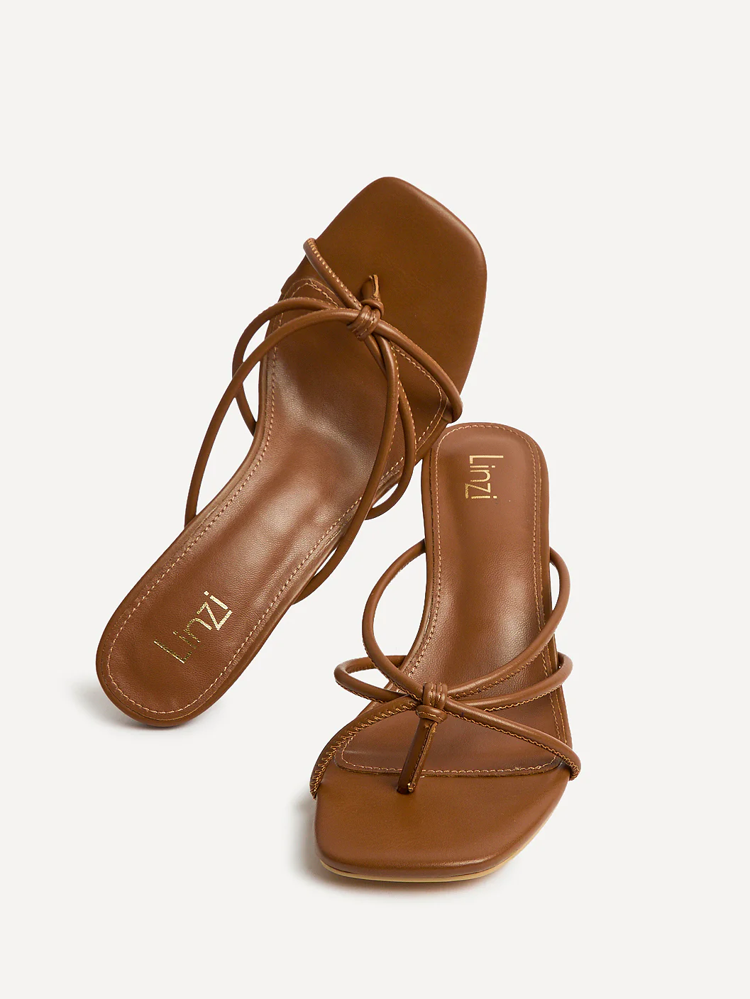 Solis Tan Strappy Mule Heels - Image 5
