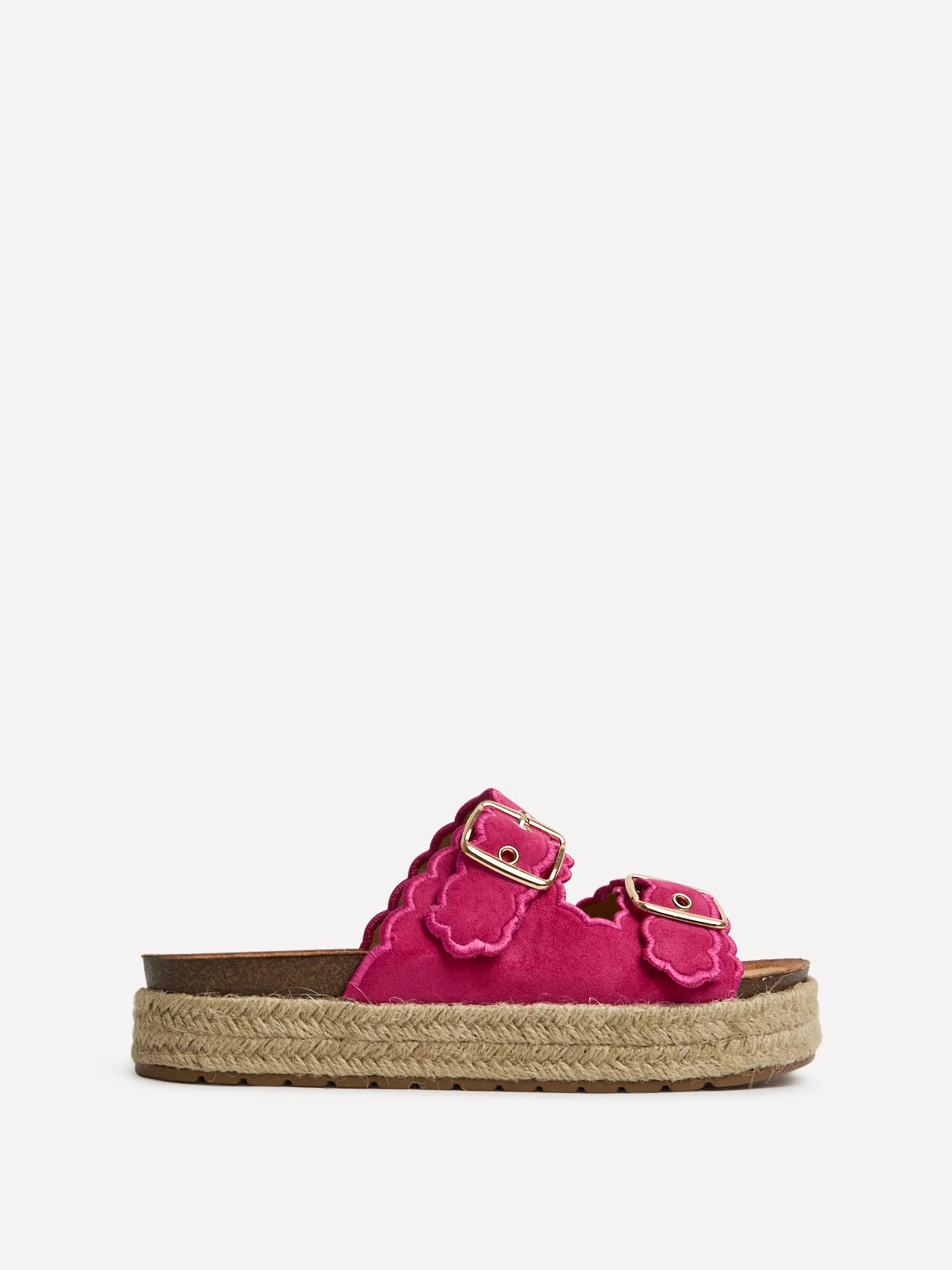 Sonnet Fuchsia Double Buckle Flatform Sandals - Image 2