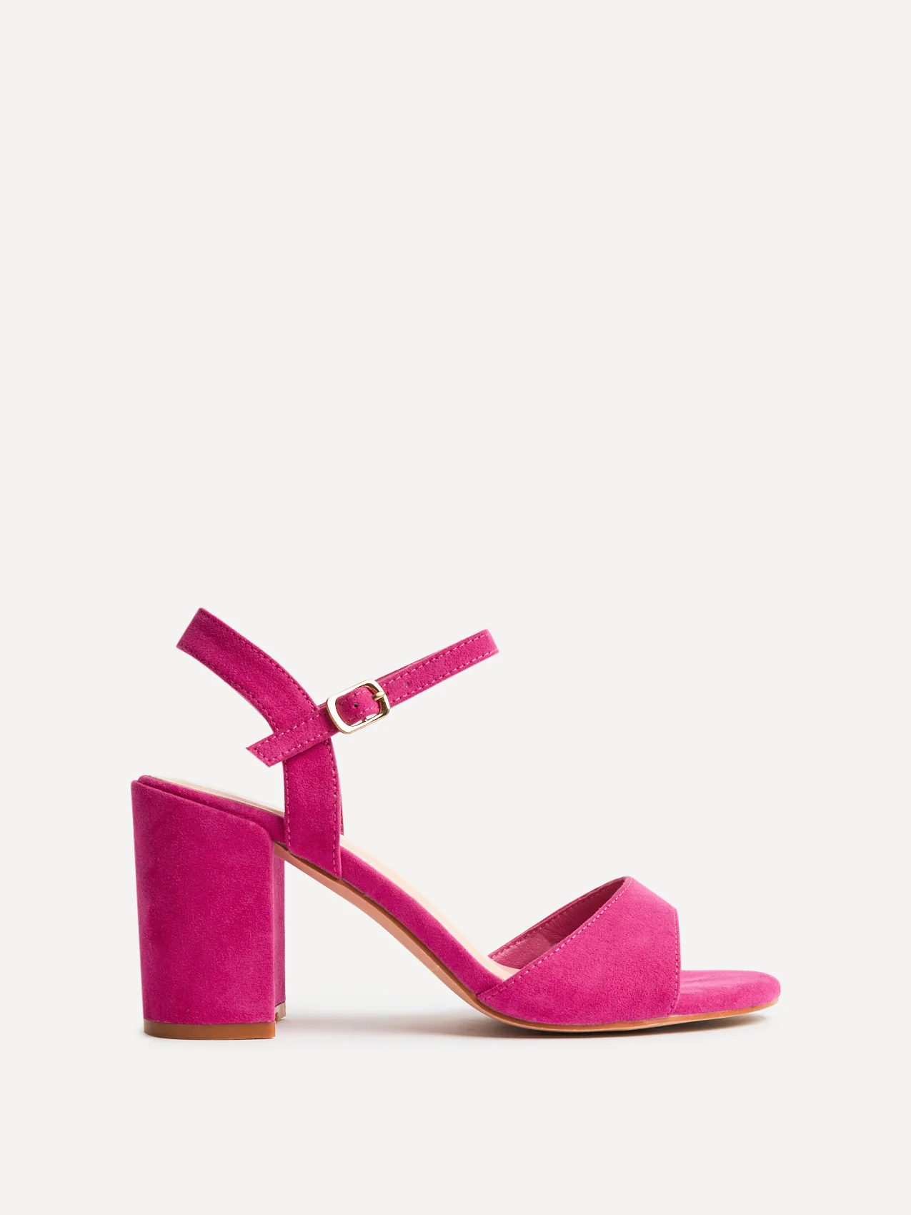 Soul Pink Faux Suede Block Heels - Image 2