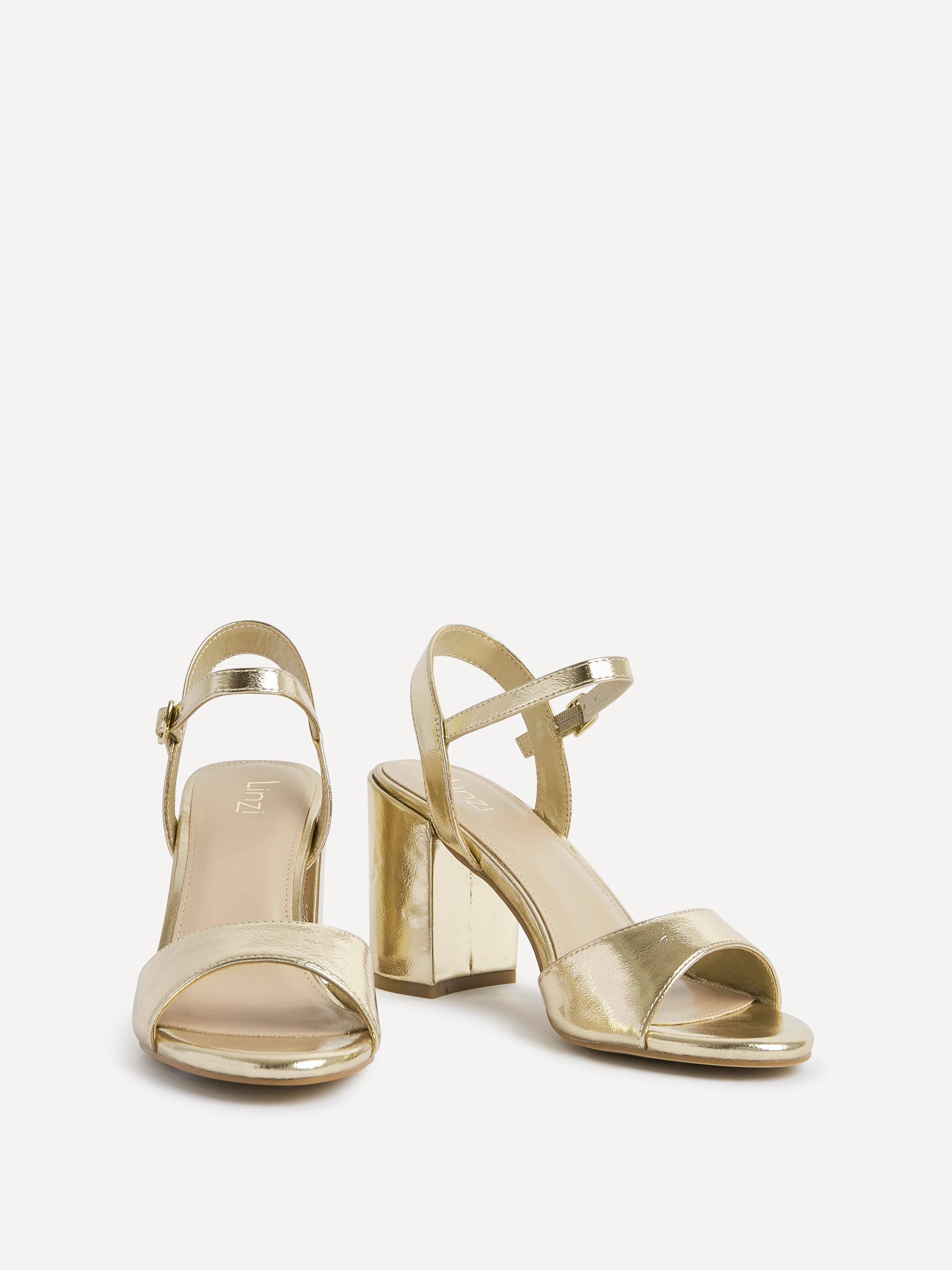 Soul Gold Faux Leather Block Heels - Image 3