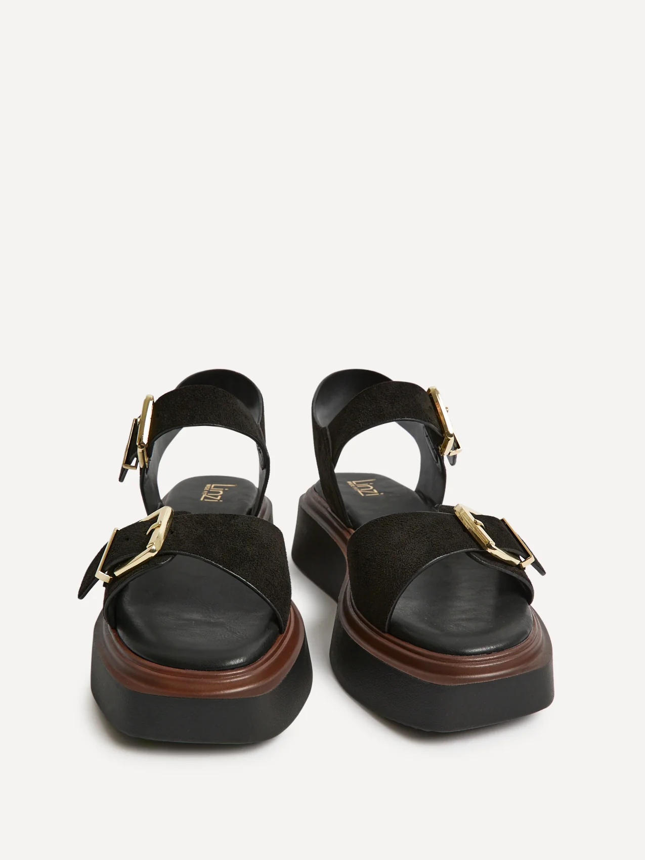Source Wide Fit Black Flatform Sandals - Image 3
