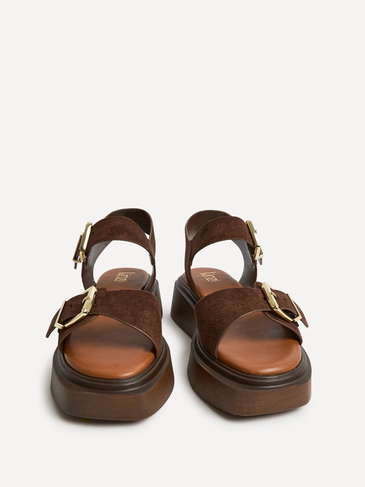 Source Wide Fit Brown Flatform Sandals - Image 3